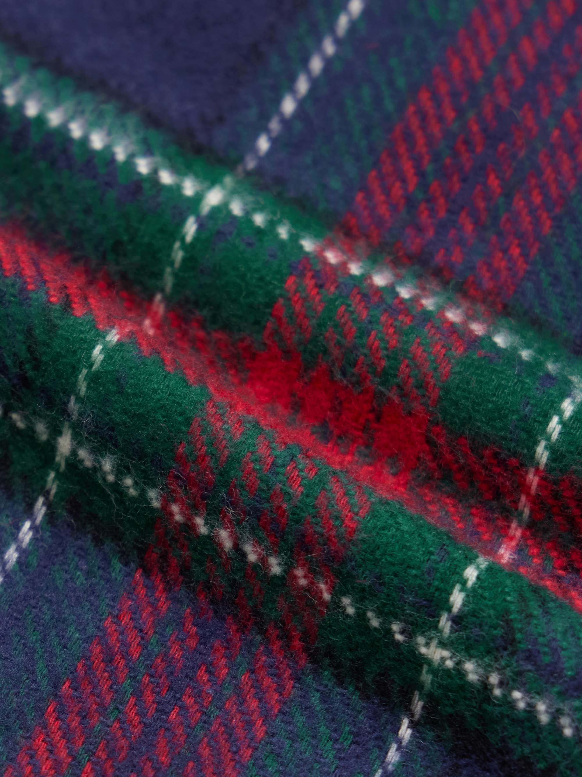 Faru Button-Down Collar Checked Cotton-Flannel Shirt view
