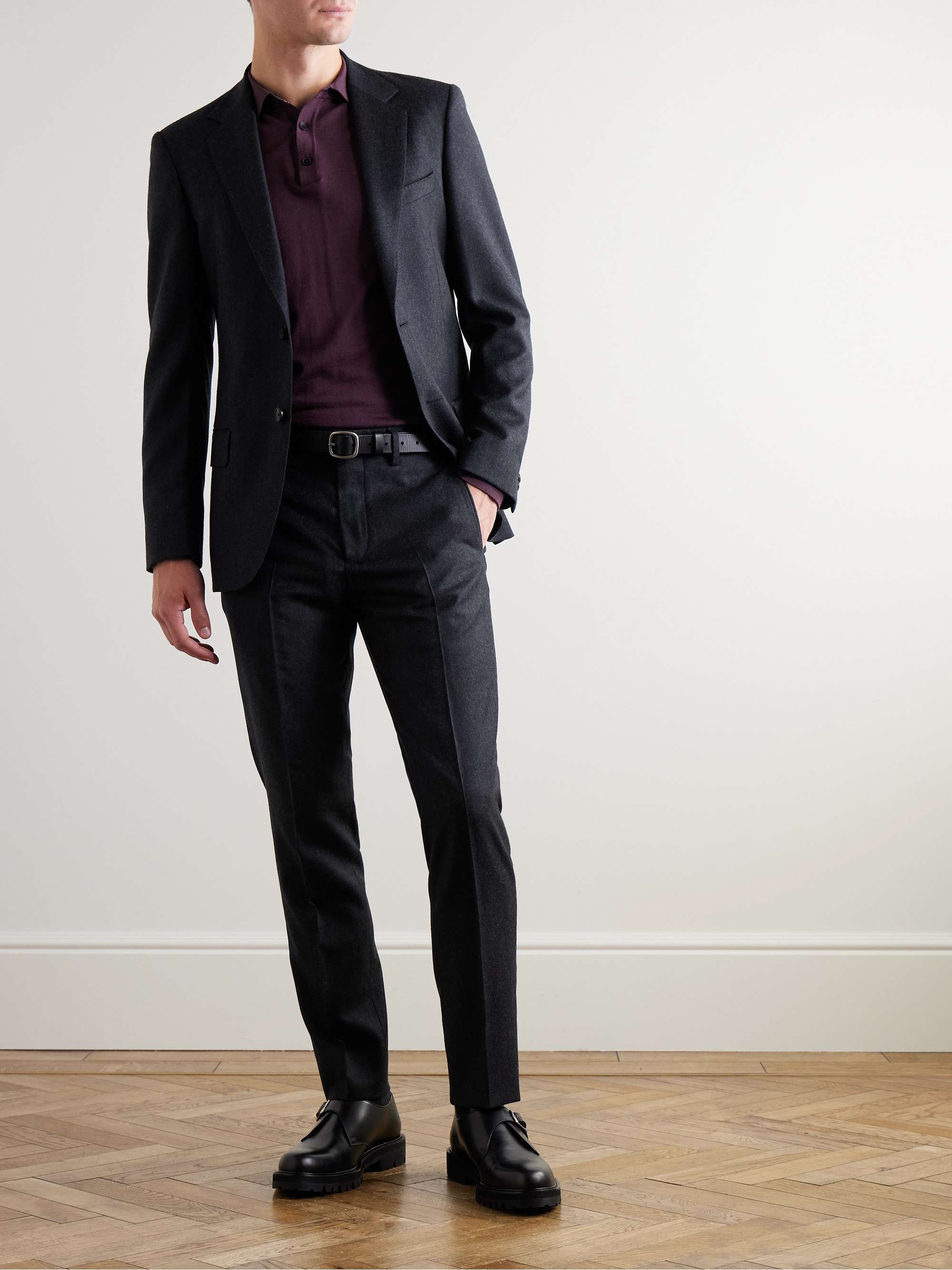 Philip Slim-Fit Straight-Leg Wool-Flannel Suit Trousers view