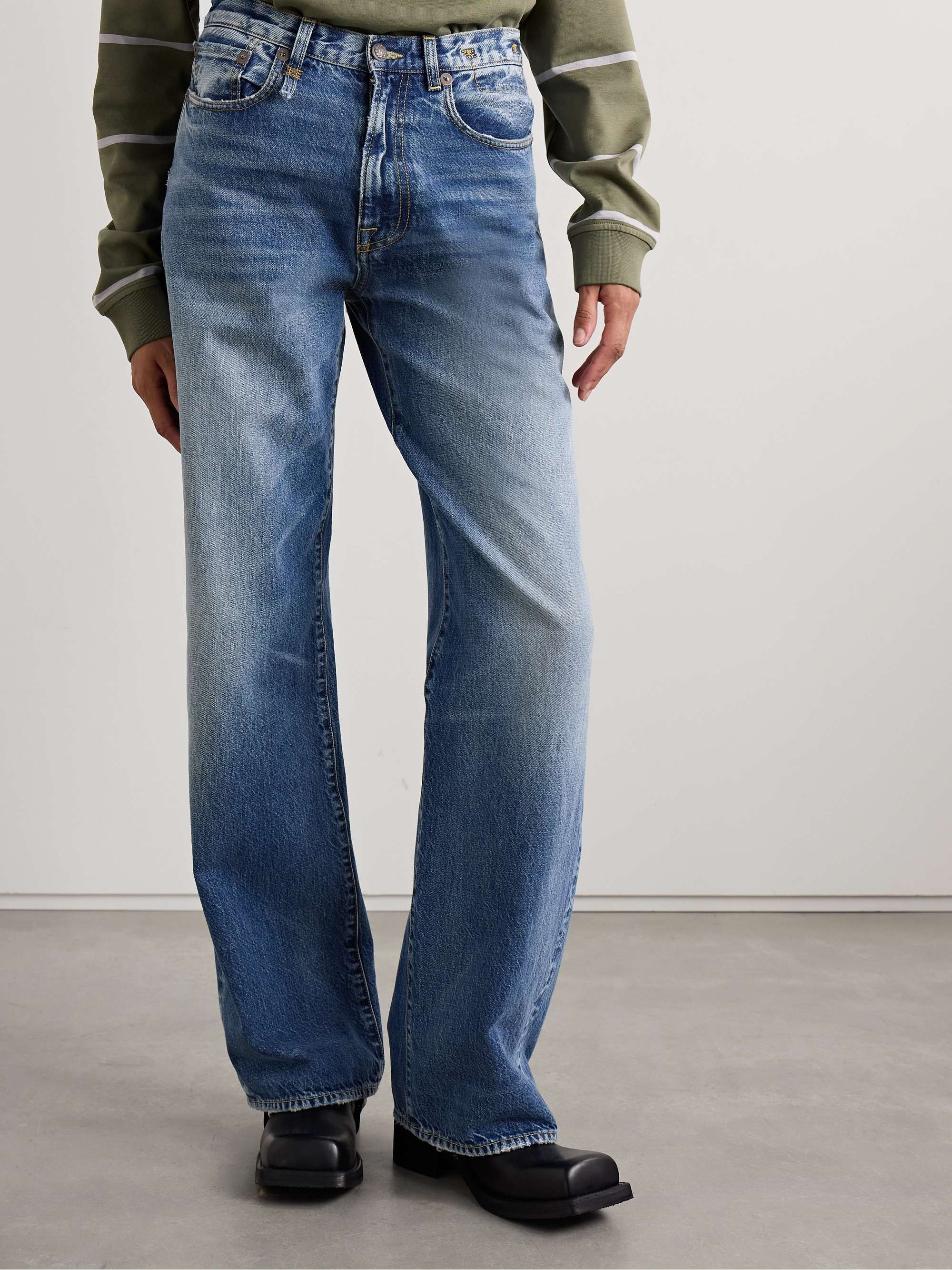 D'Arcy distressed mid-rise wide-leg jeans view