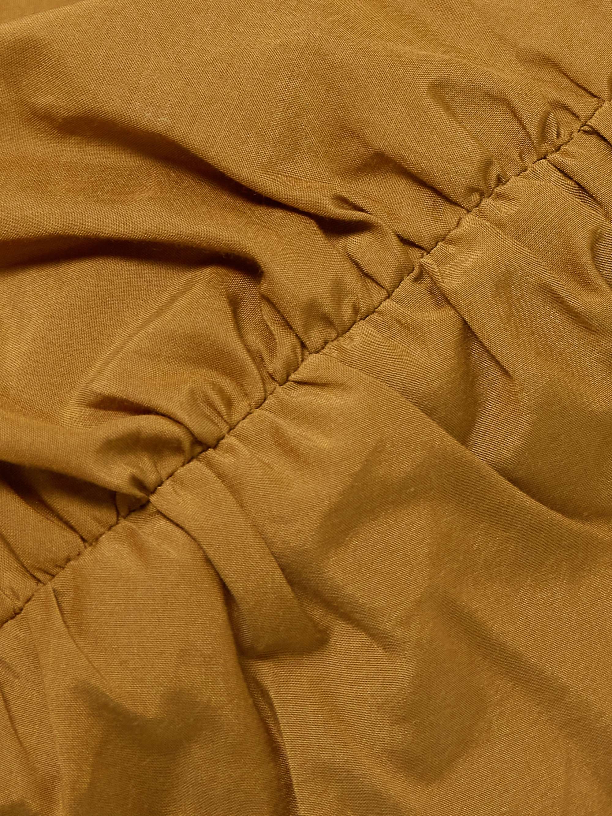 Cosma gathered cotton and silk-blend voile top view