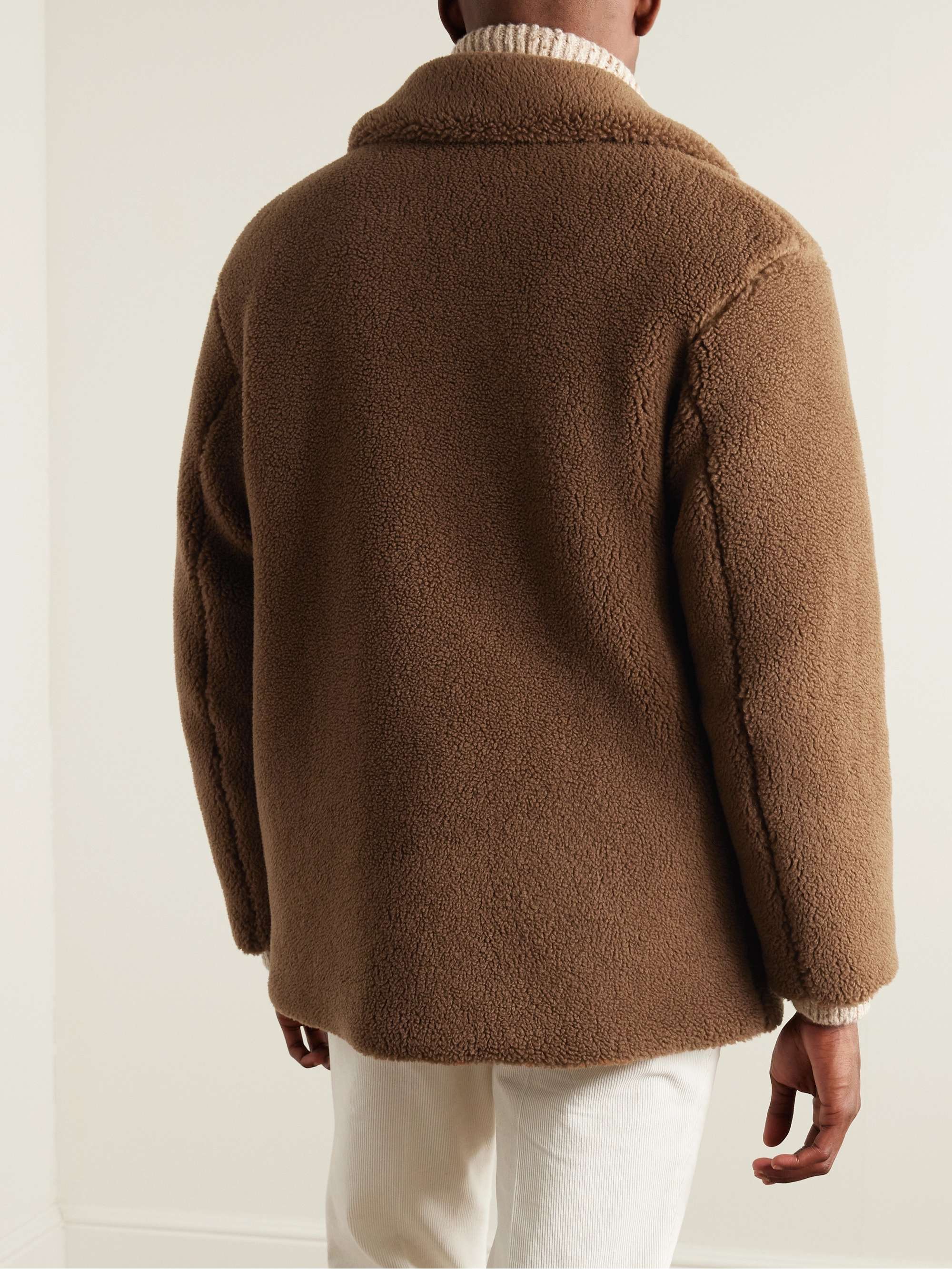 Tavan Suede-Trimmed Cashmere and Silk-Blend Fleece Jacket view
