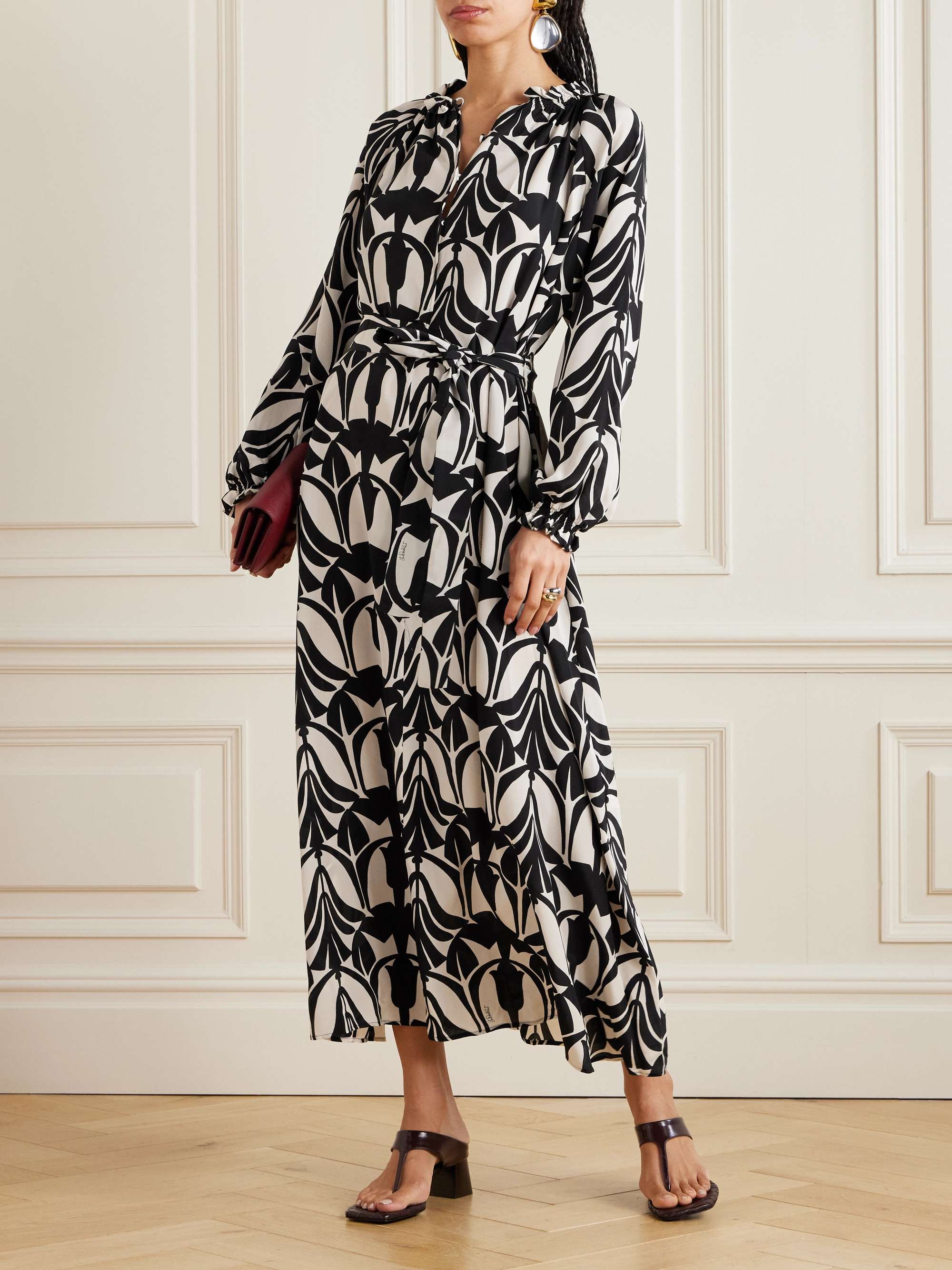 Cerere printed silk crepe de chine maxi dress view