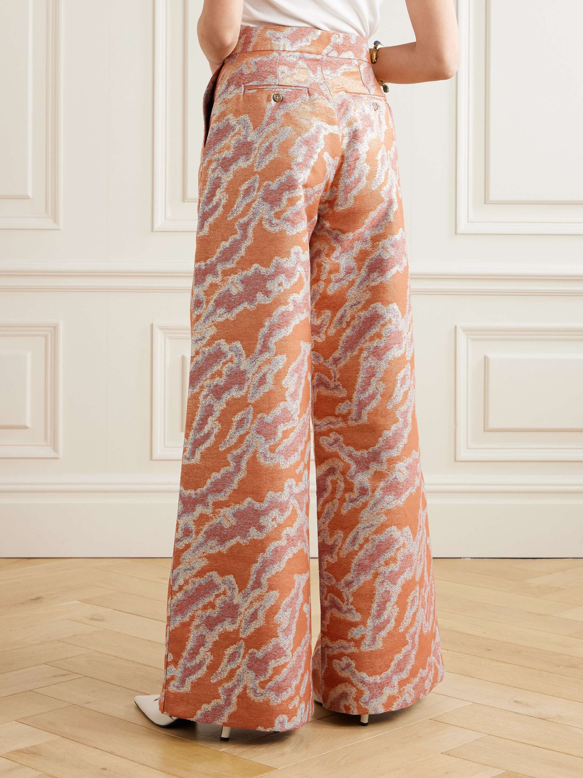 Lenore metallic jacquard wide-leg pants view