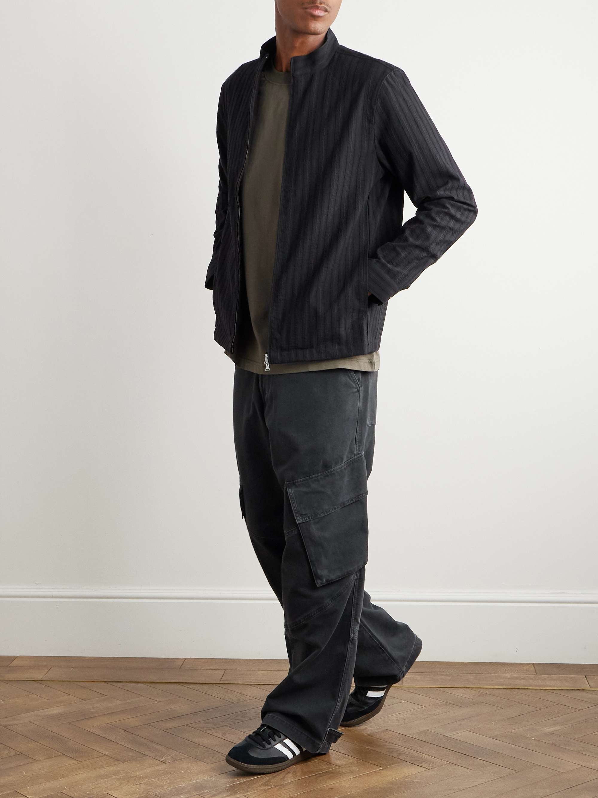 Jaxon 1921 Striped Cotton and Silk-Blend Jacket view