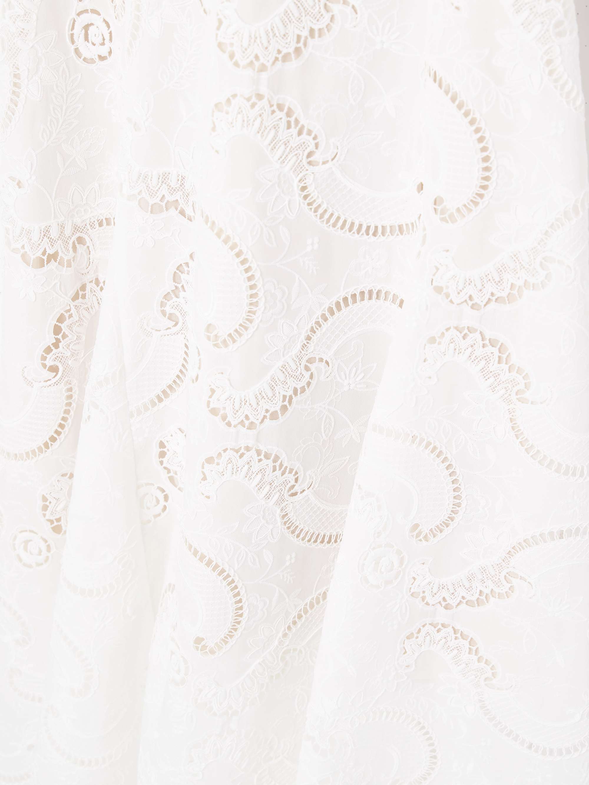 Scroll asymmetric guipure lace midi dress view