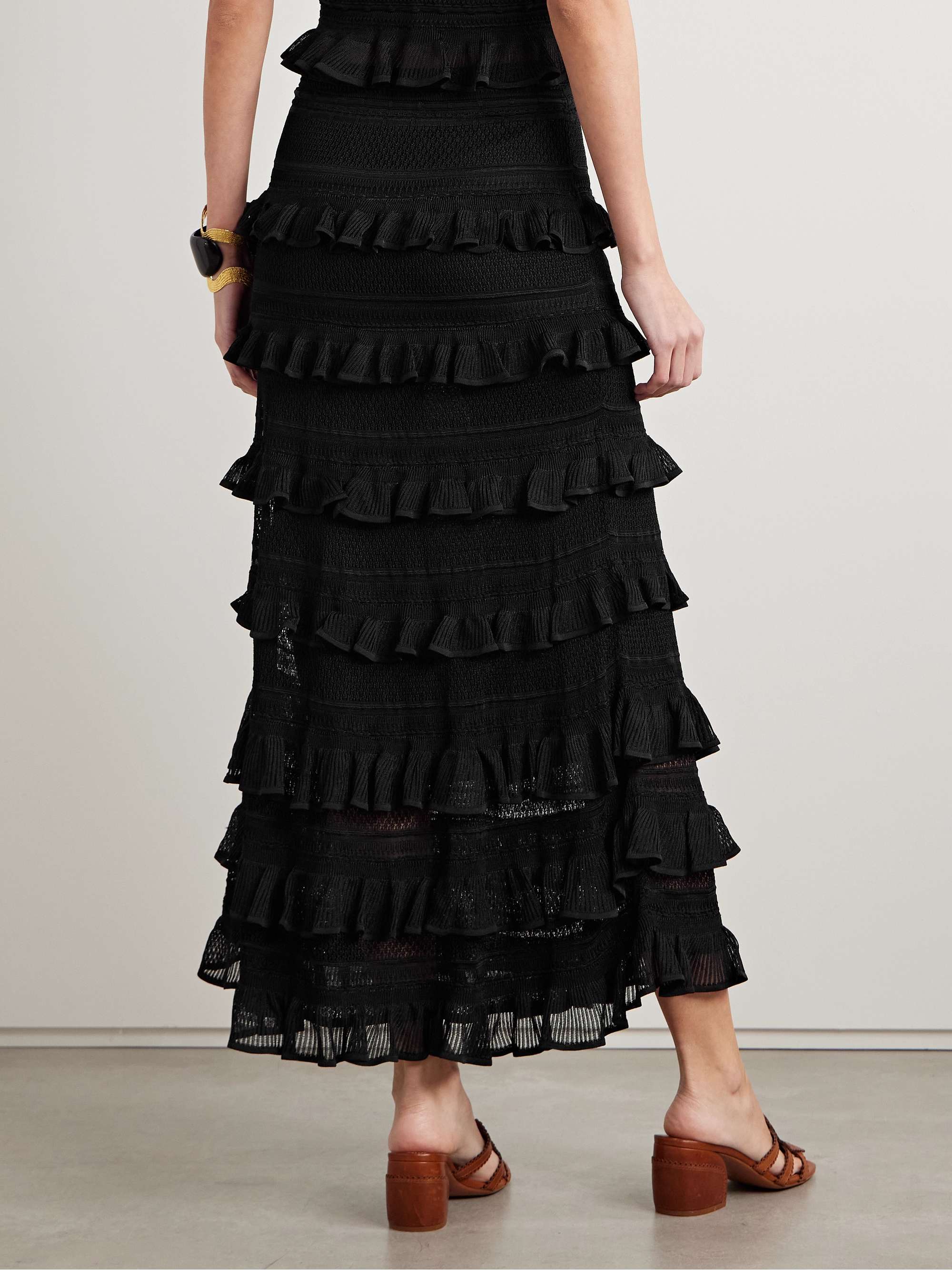 Illuminate ruffled knitted maxi skirt view