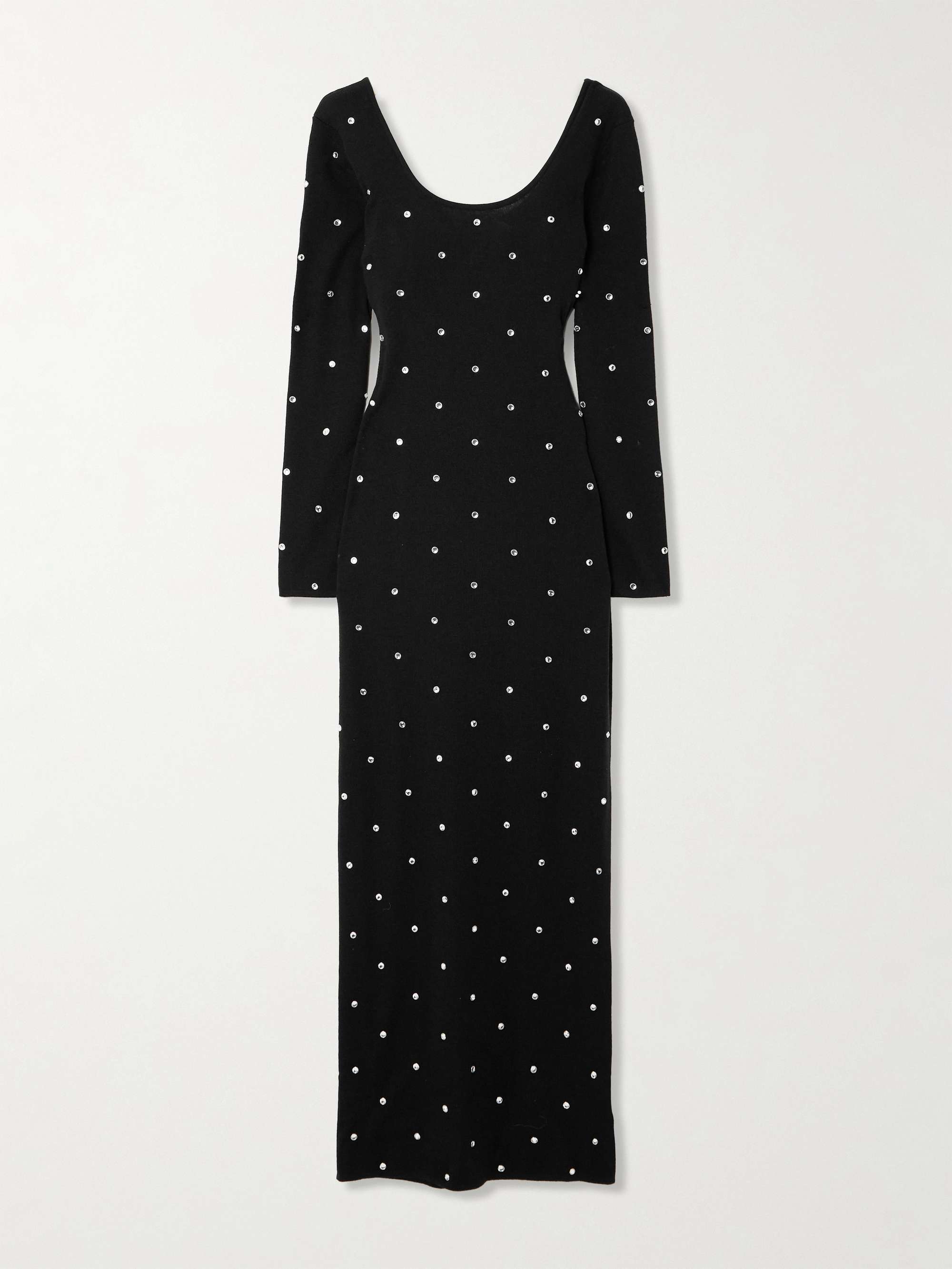 Crystal-embellished wool maxi dress view