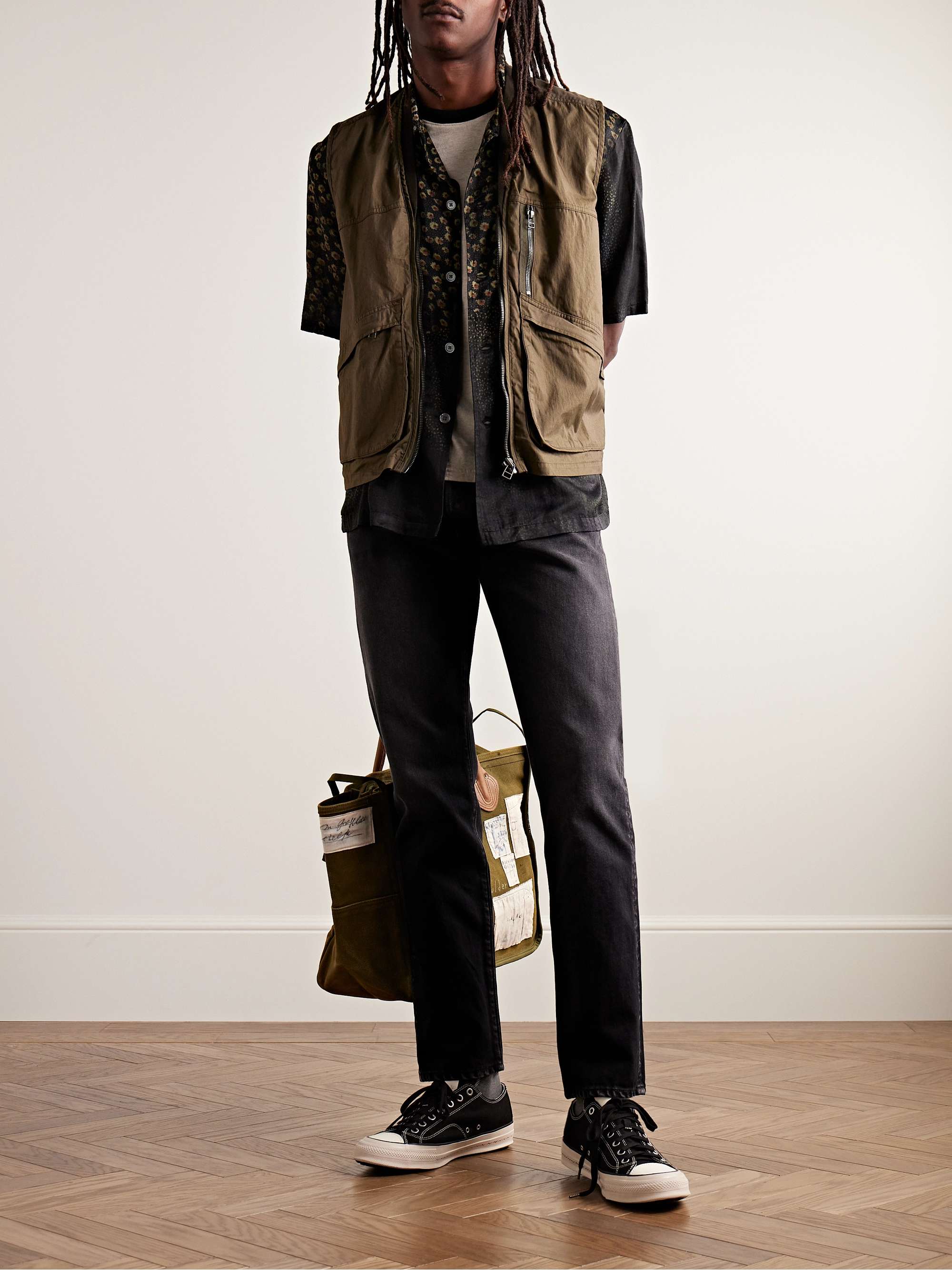 Slim-Fit Straight-Leg Stone-Washed Jeans view
