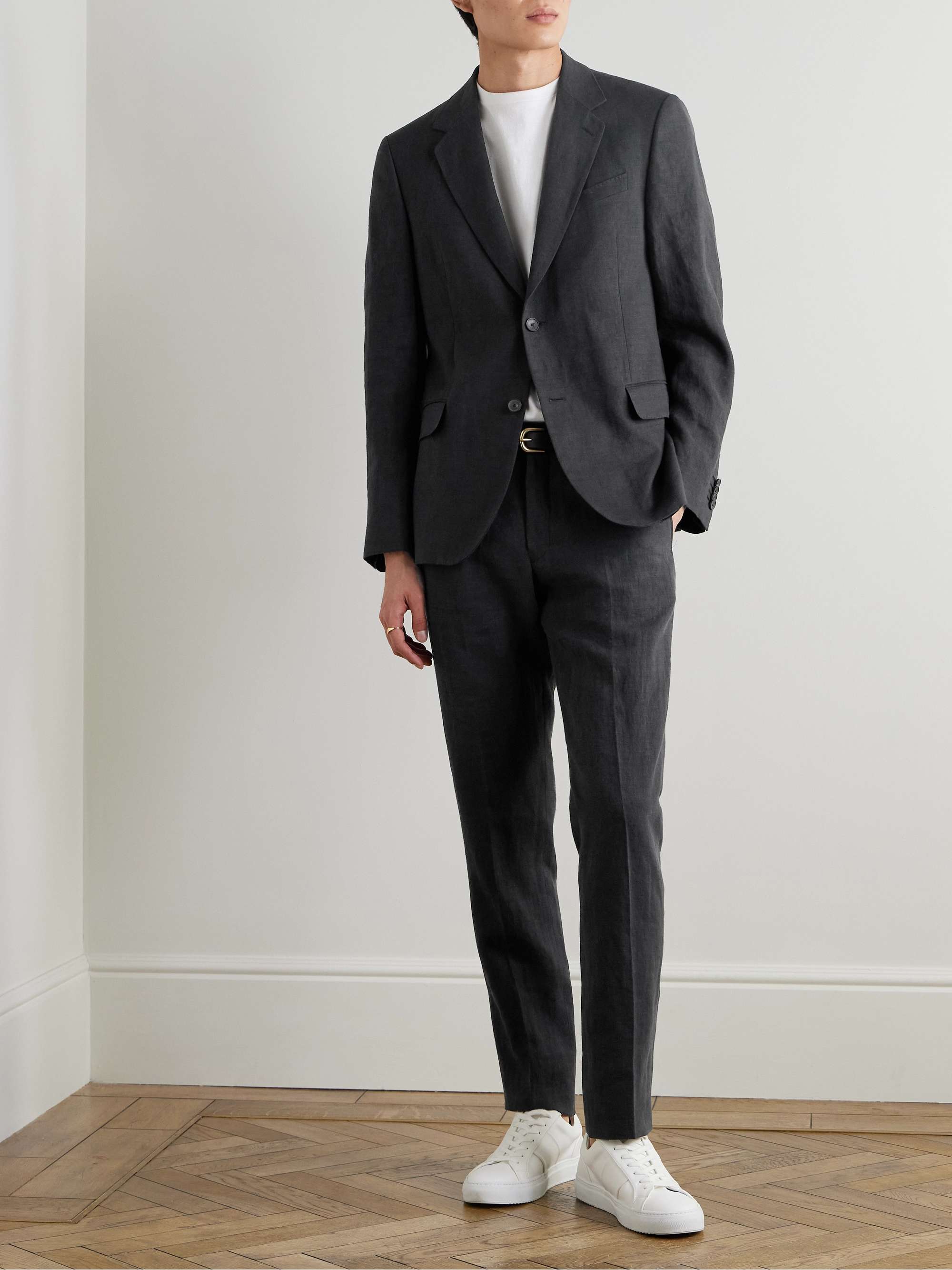 Regular-Fit Linen Suit Jacket view