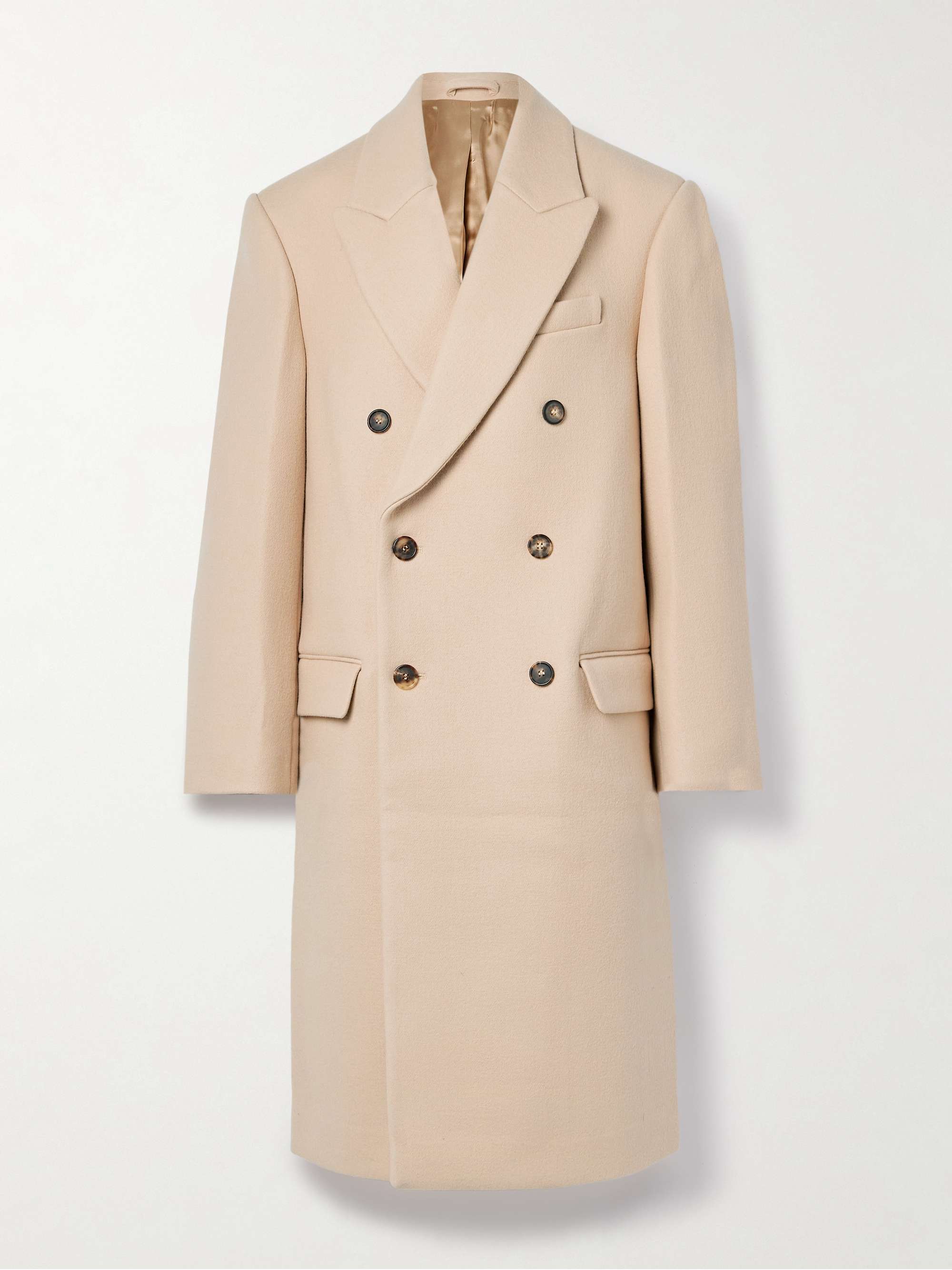 + Hailey Bieber double-breasted wool coat view