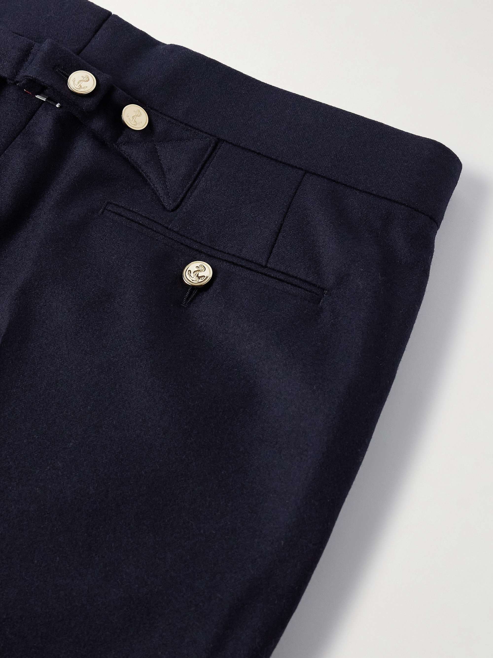 Slim-Fit Straight-Leg Striped Wool and Cashmere-Blend Flannel Suit Trousers view