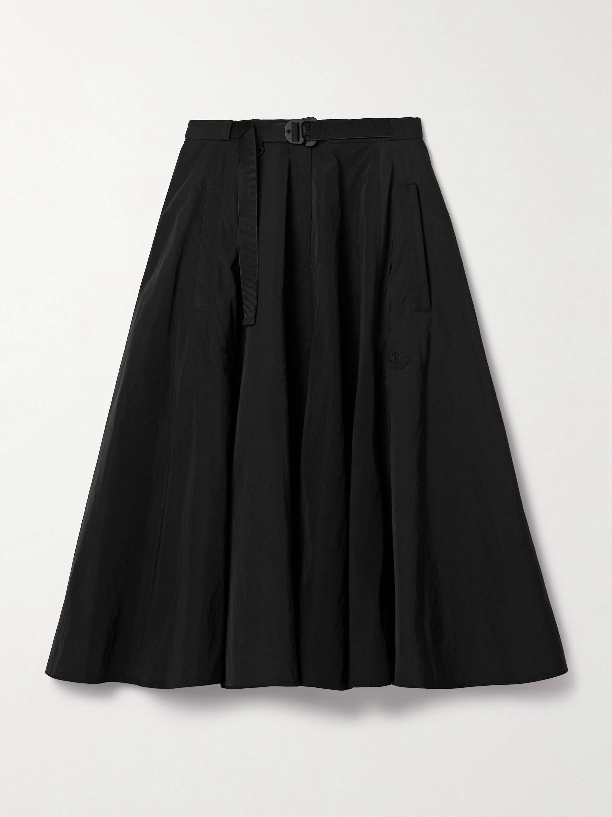 Crinkled-shell midi skirt view