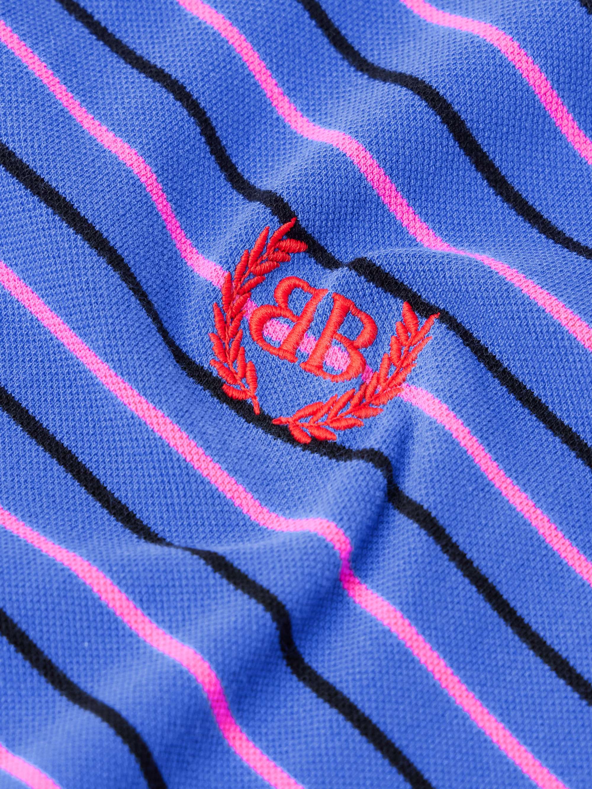 Oversized Striped Cotton-Piqué Polo Shirt view