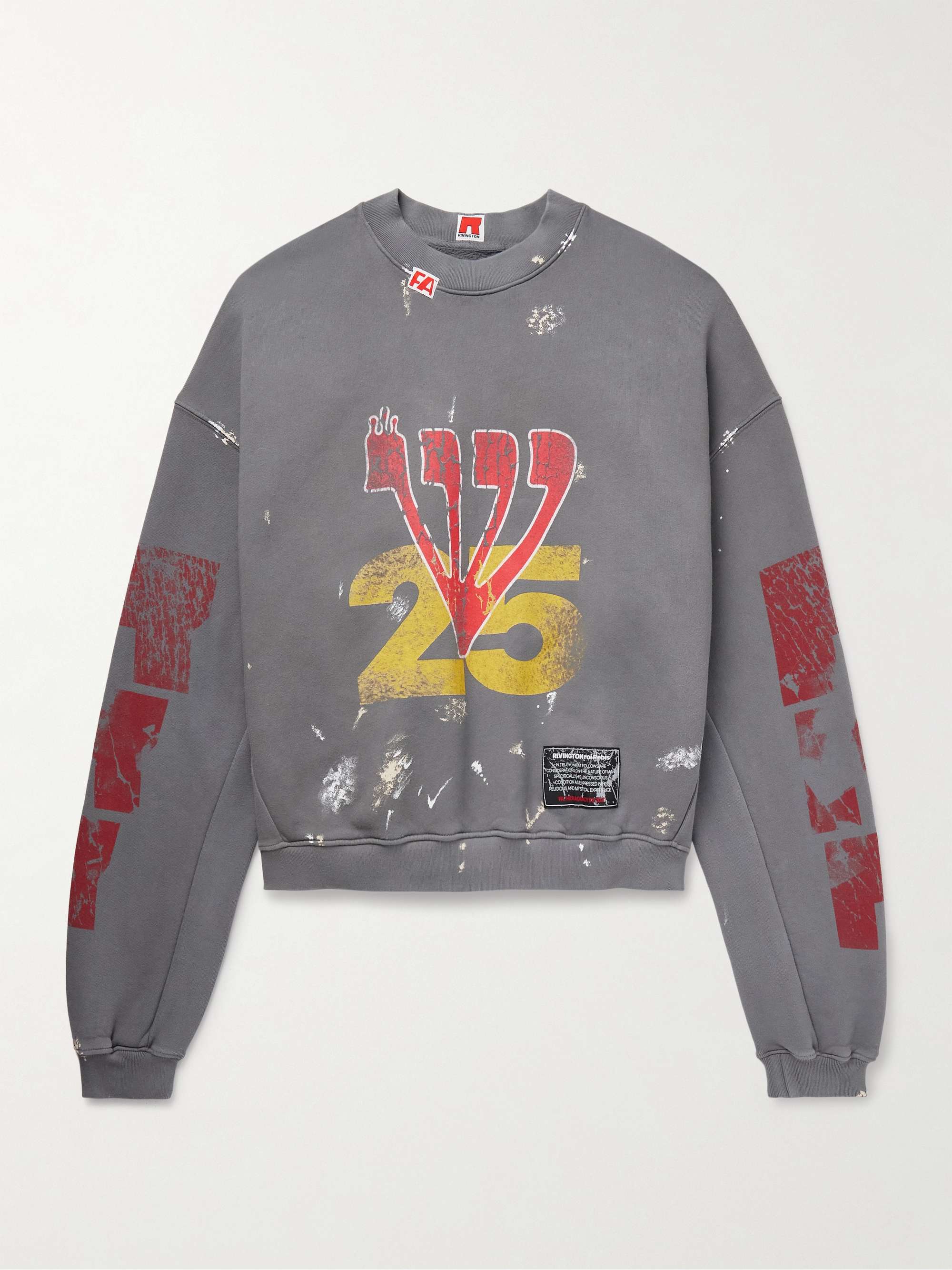 Love Stuff Paint-Splattered Printed Cotton-Jersey Sweatshirt view