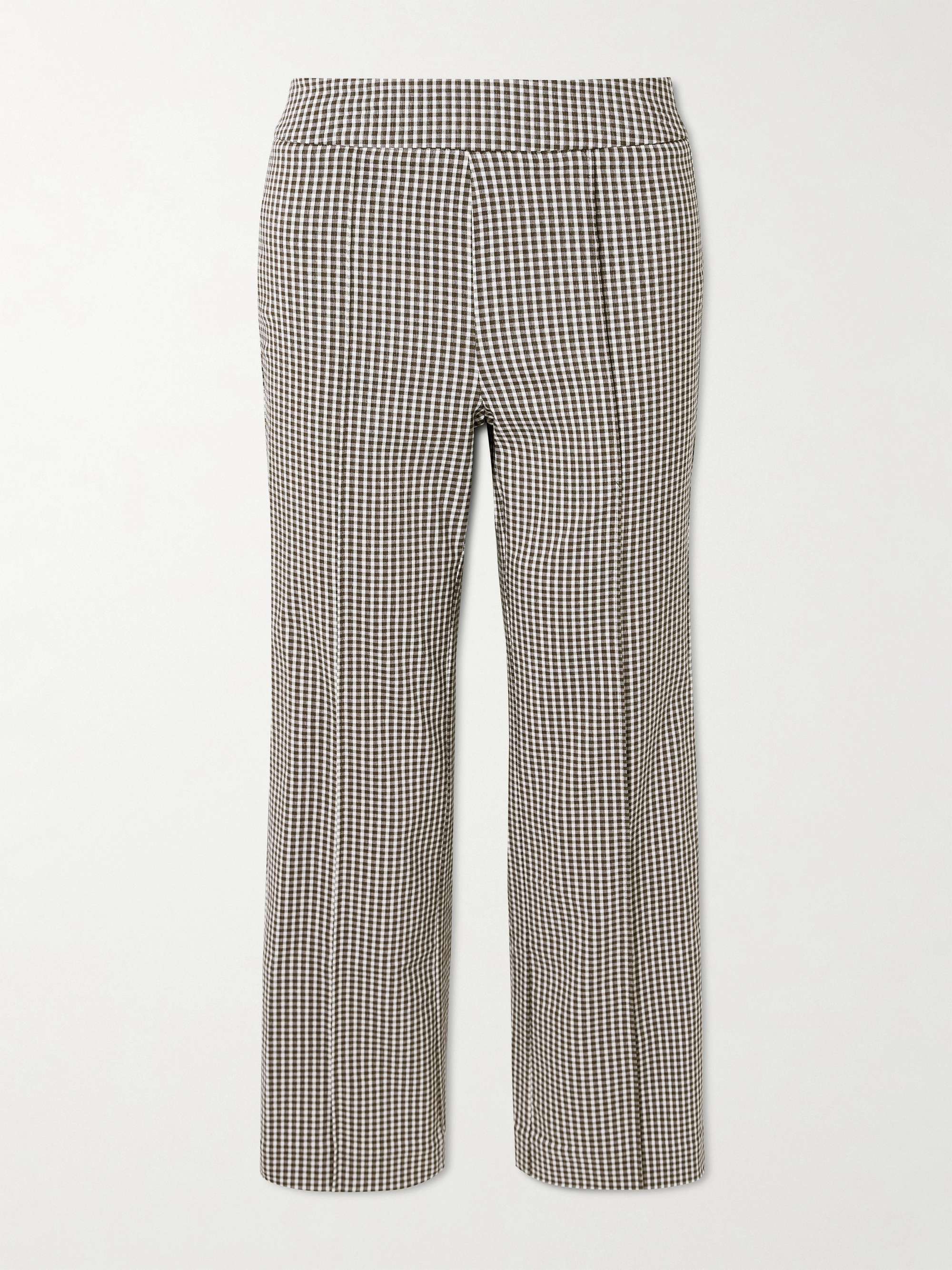 Knack cropped gingham stretch-cady flared pants view