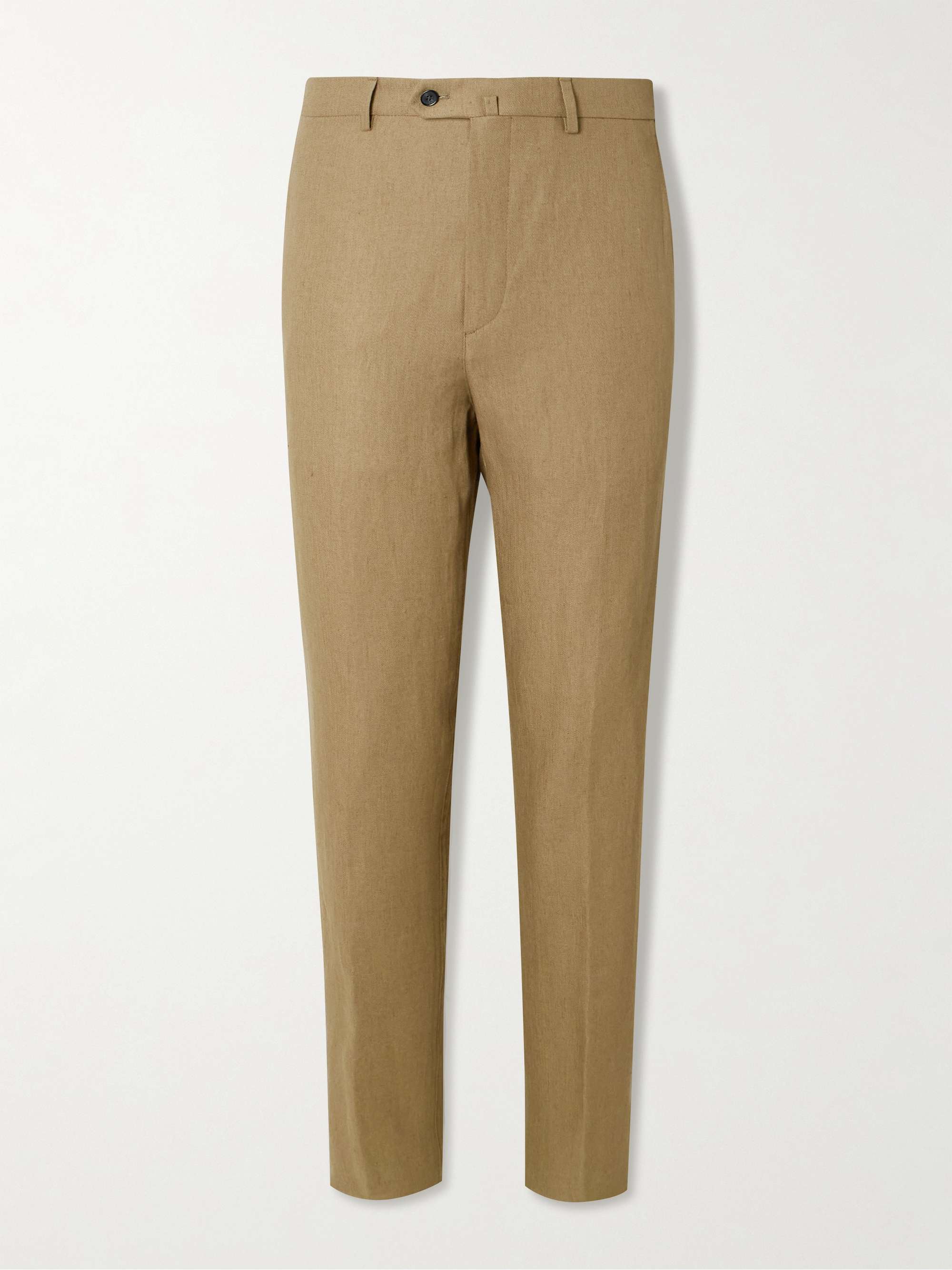 Carlo Straight-Leg Linen-Twill Trousers view