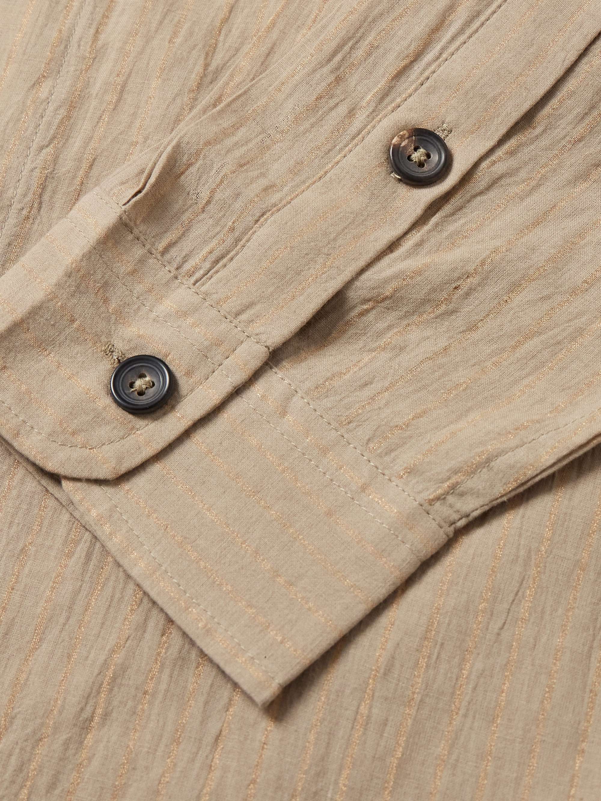 Striped Metallic Cotton-Jacquard Shirt view