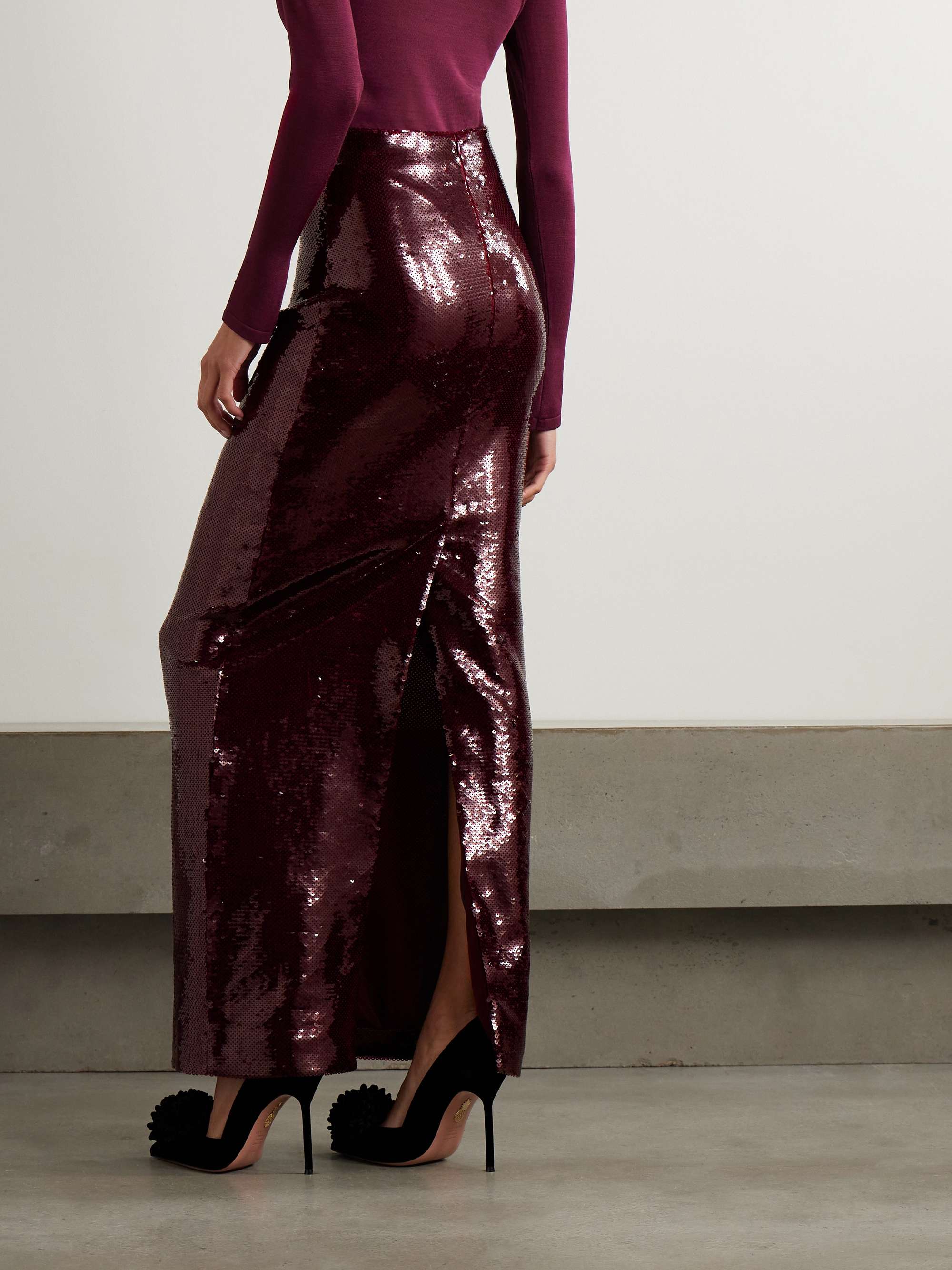 Diffusion sequined stretch-mesh maxi skirt view