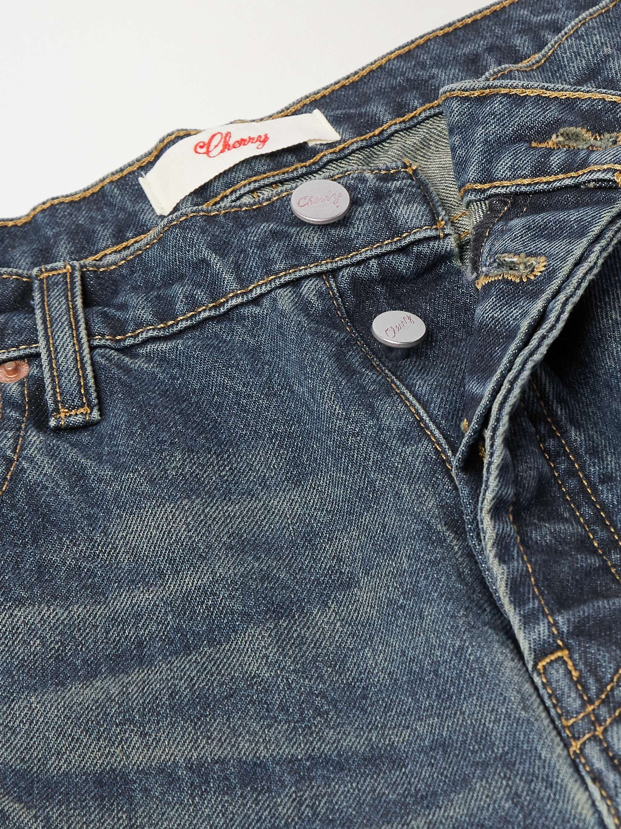 Wide-Leg Distressed Jeans view