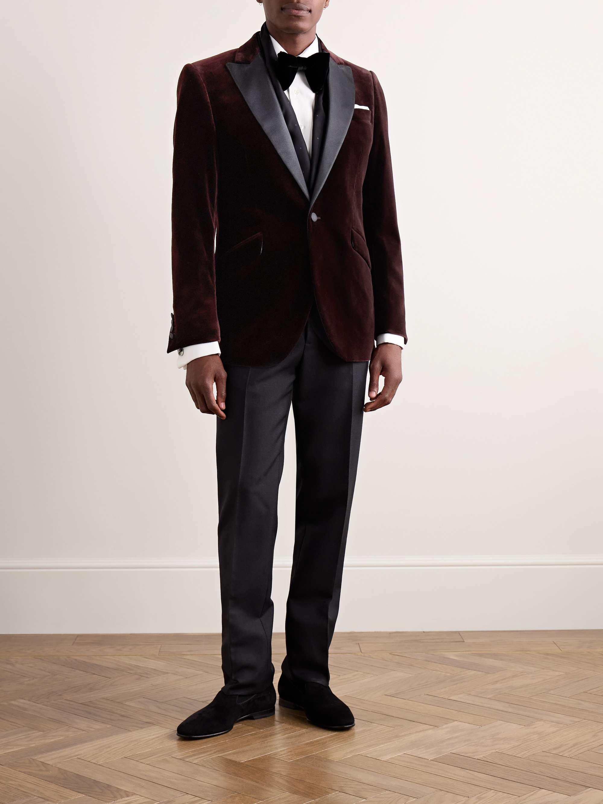 Faille-Trimmed Cotton-Velvet Tuxedo Jacket view