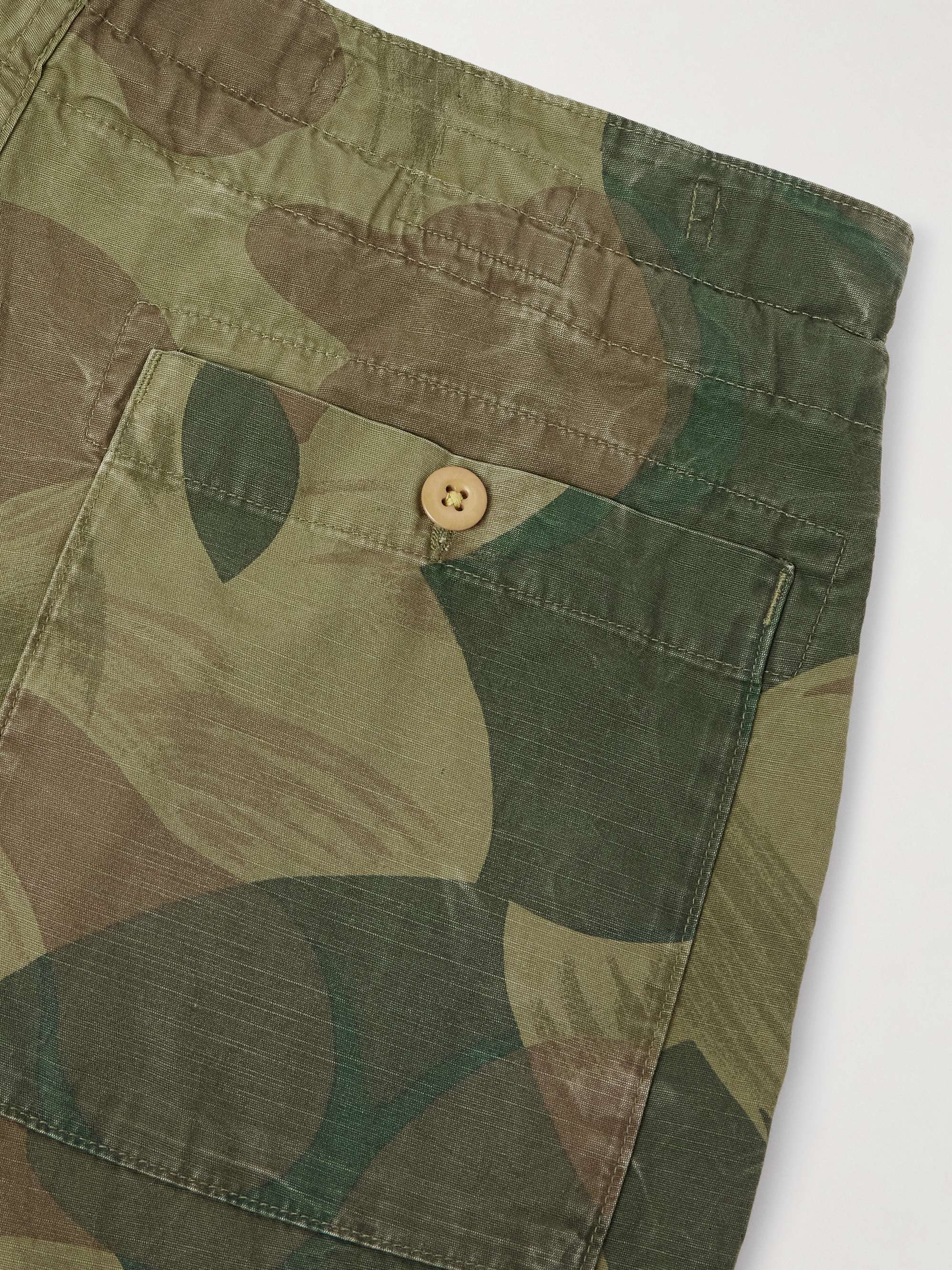 Straight-Leg Camouflage-Print Cotton Drawstring Shorts view