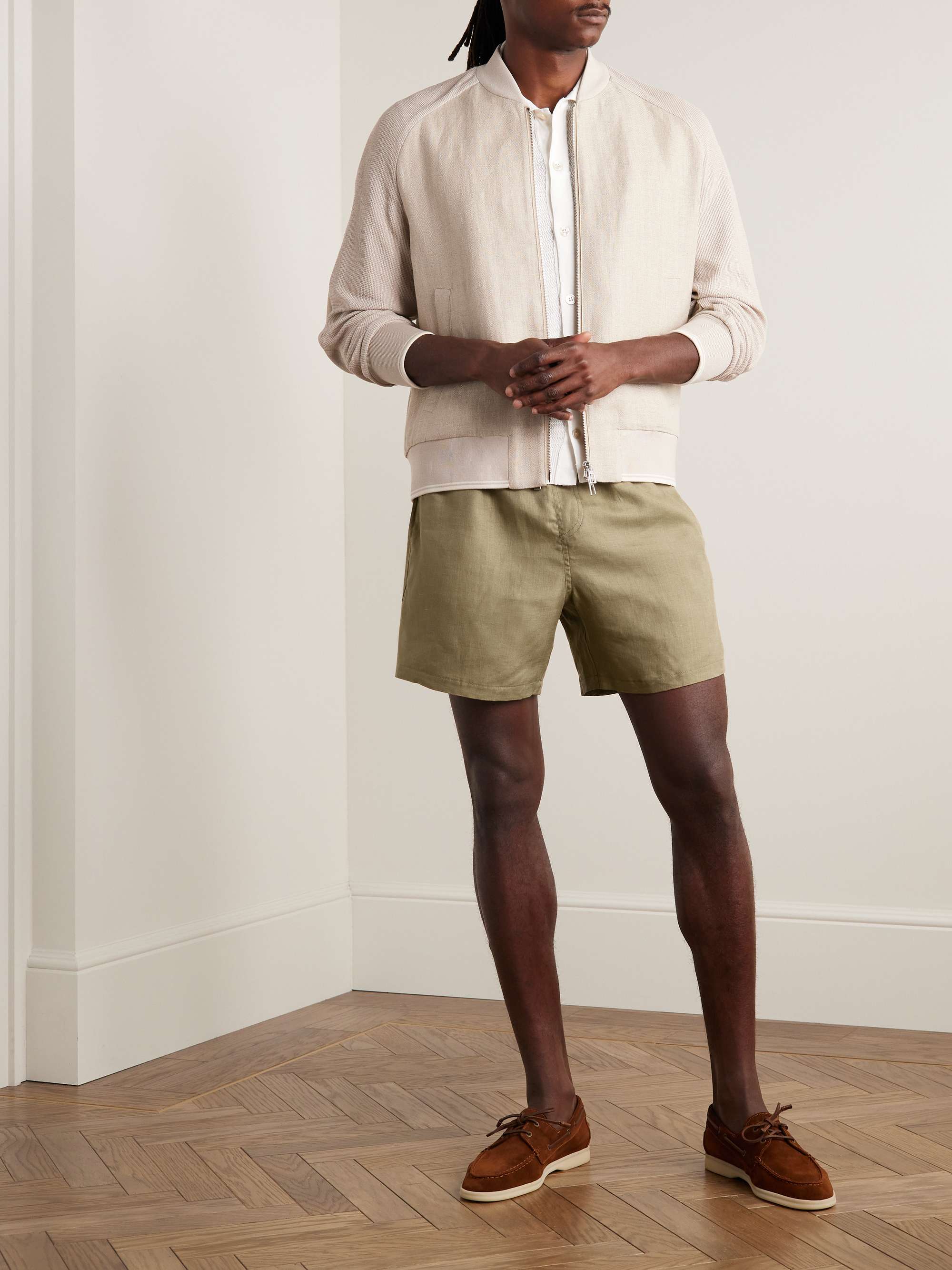 Arizona Straight-Leg Linen Bermuda Shorts view