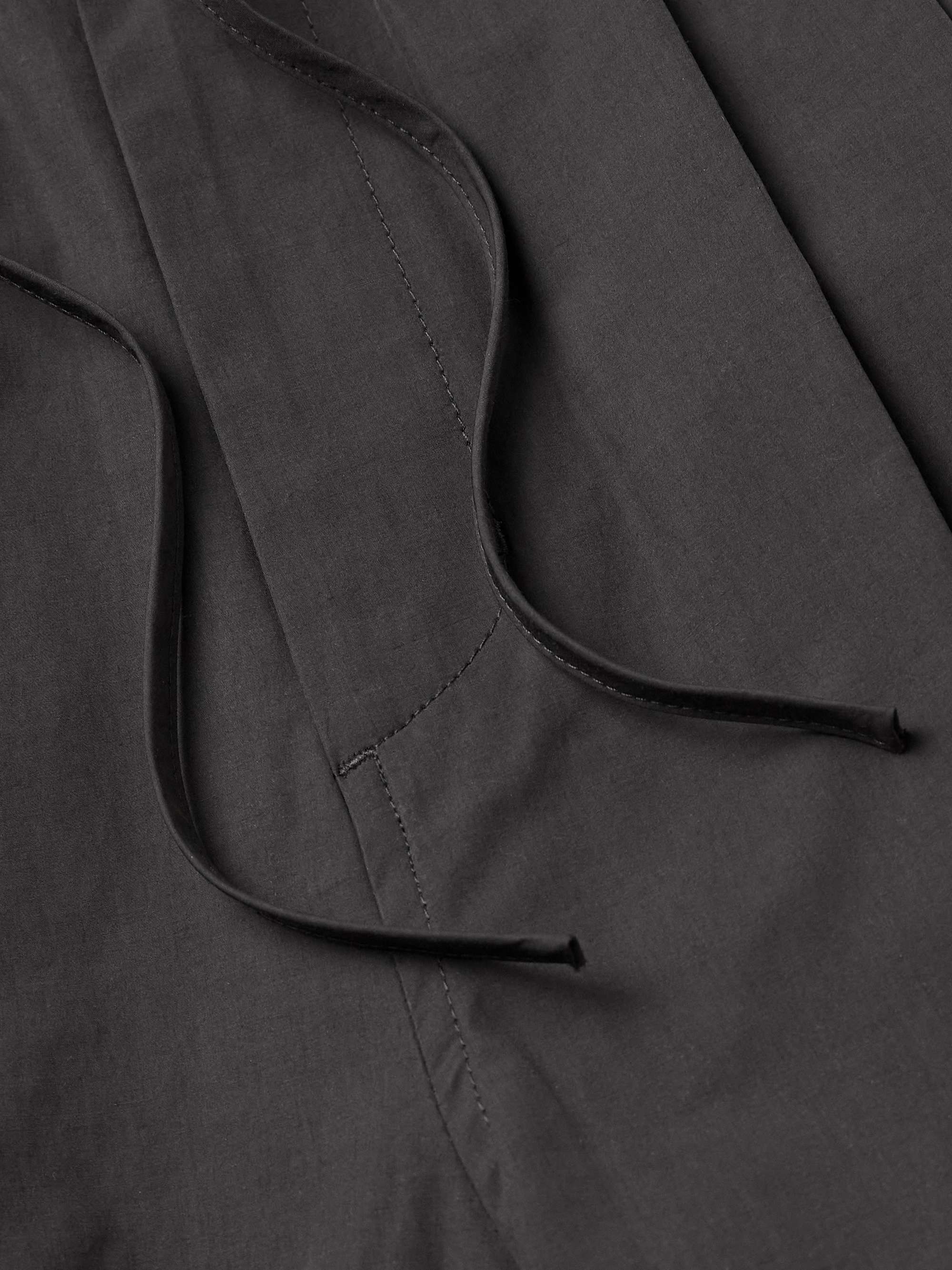 Wide-Leg Poplin Drawstring Trousers view