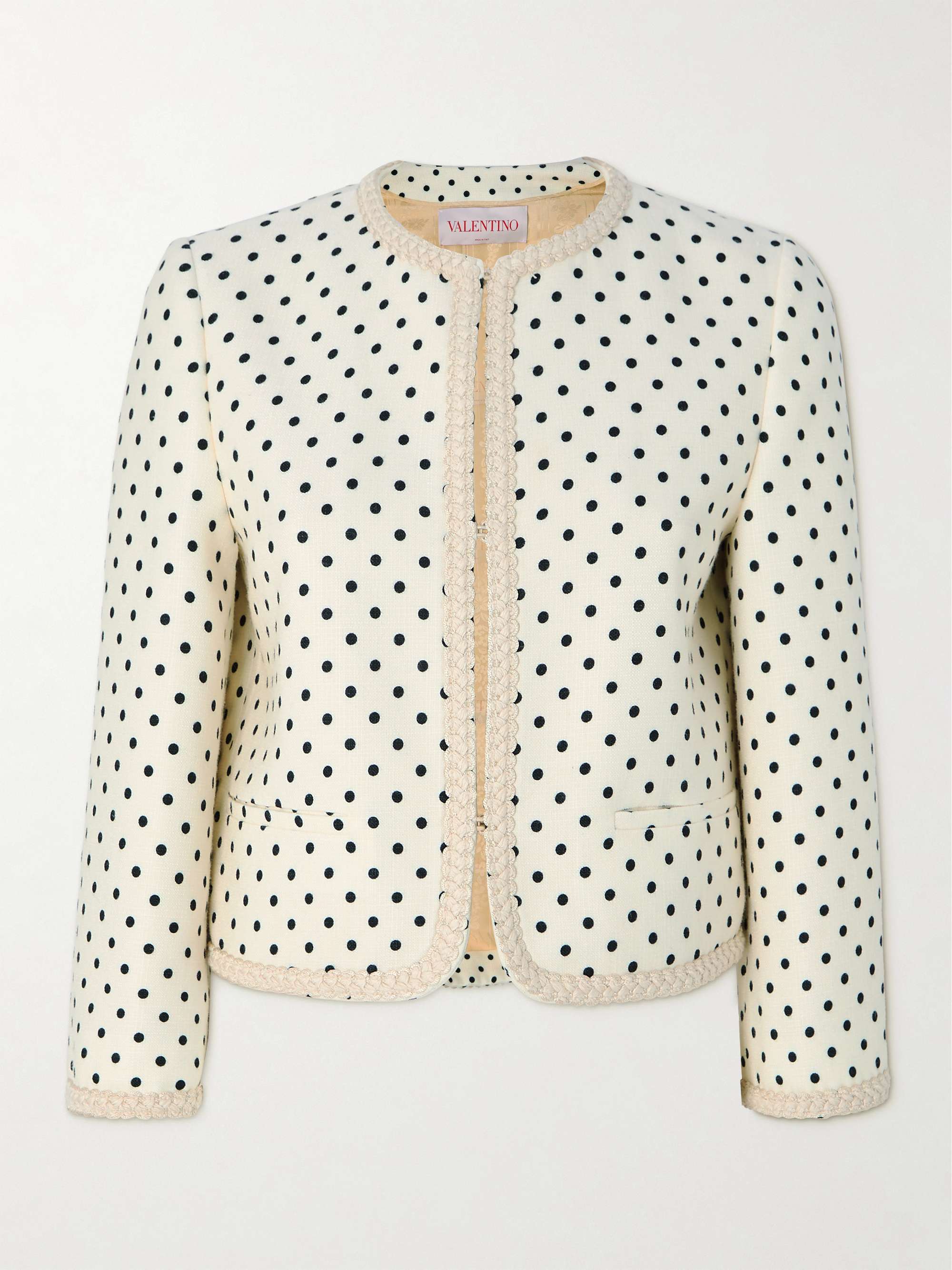 Embroidered polka-dot woven jacket view