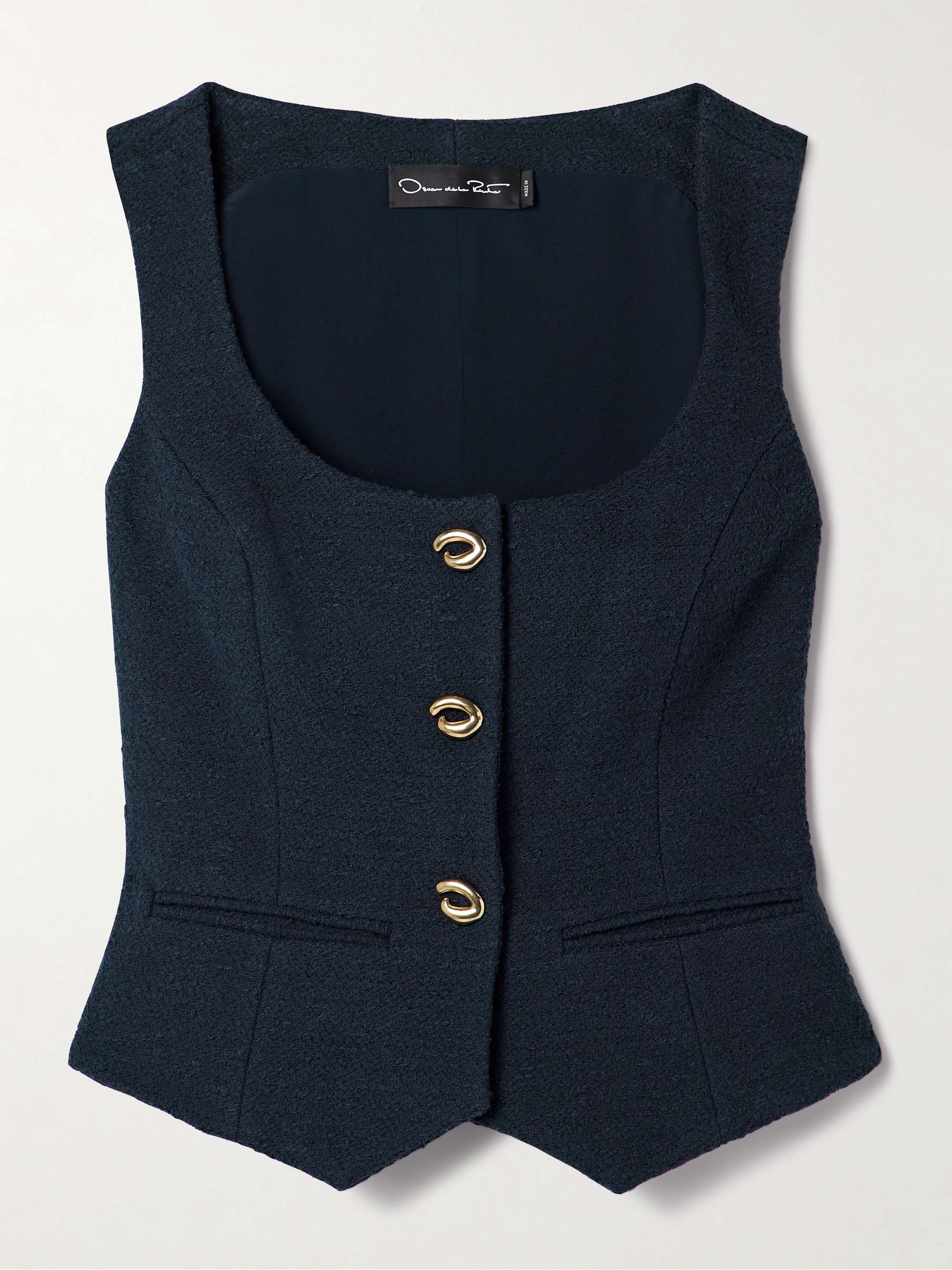 Cotton-blend bouclé-tweed vest view