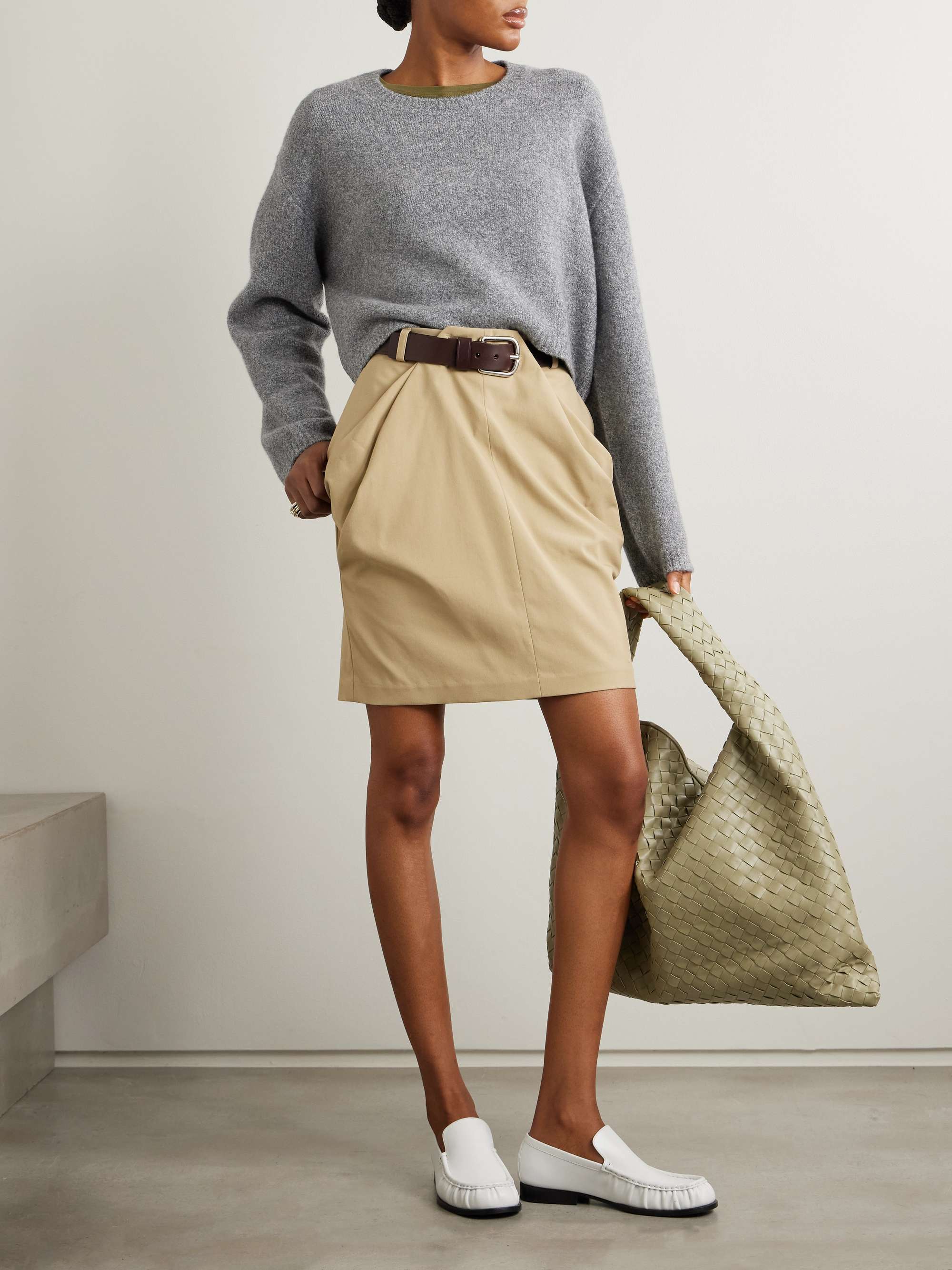 Hazelle cropped cashmere-blend sweater view