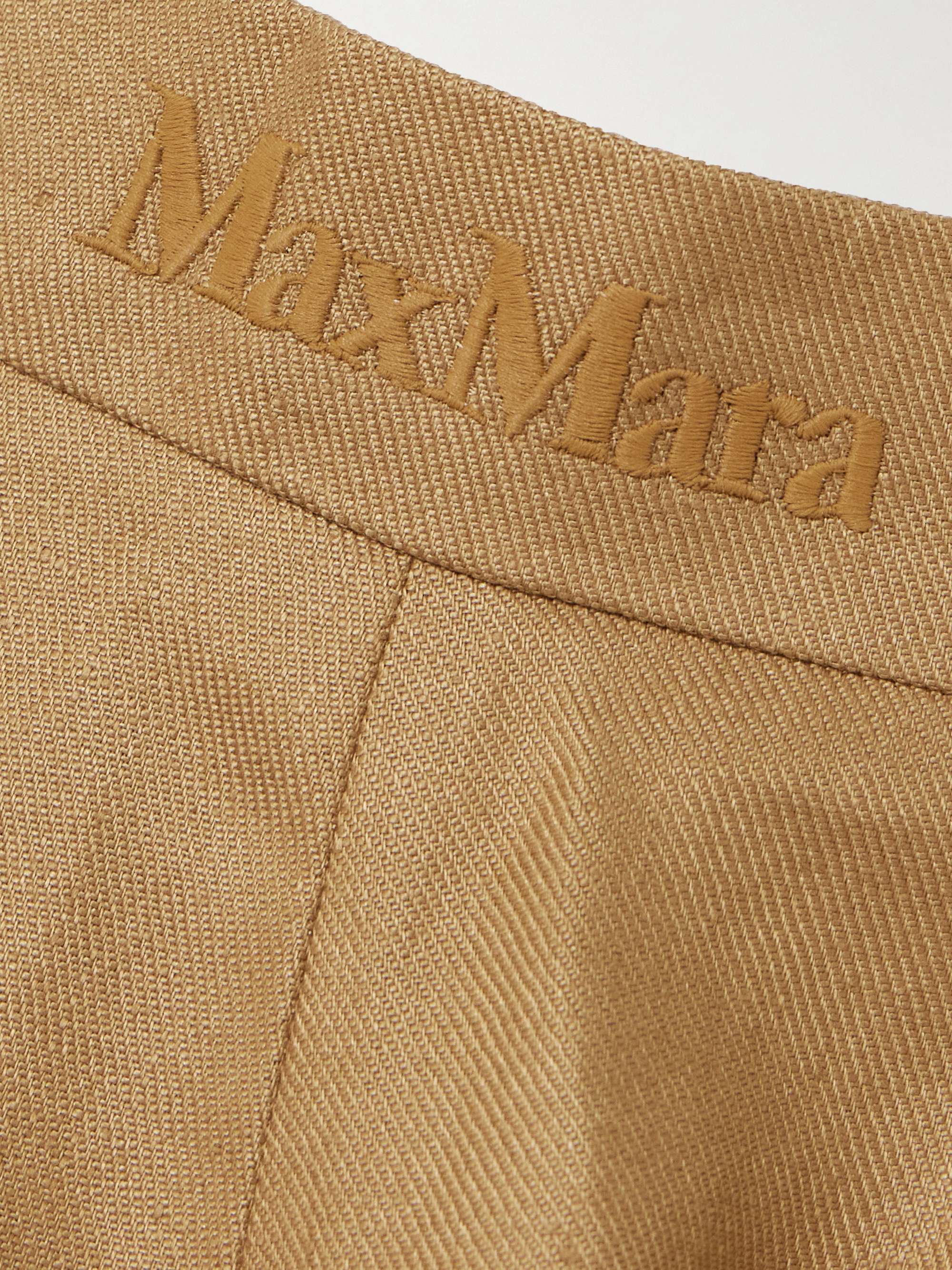 Aversa embroidered linen wide-leg pants view