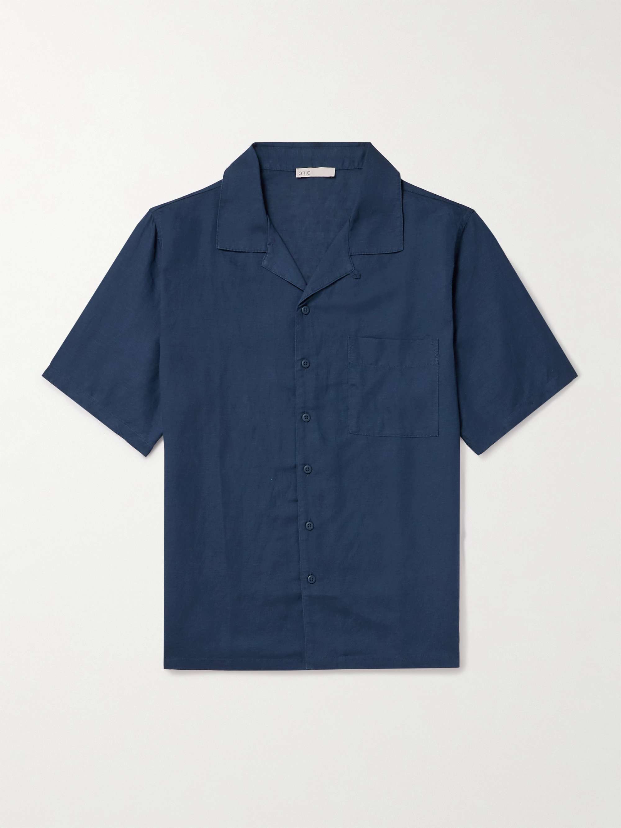 Air Convertible-Collar Linen and Lyocell-Blend Shirt view