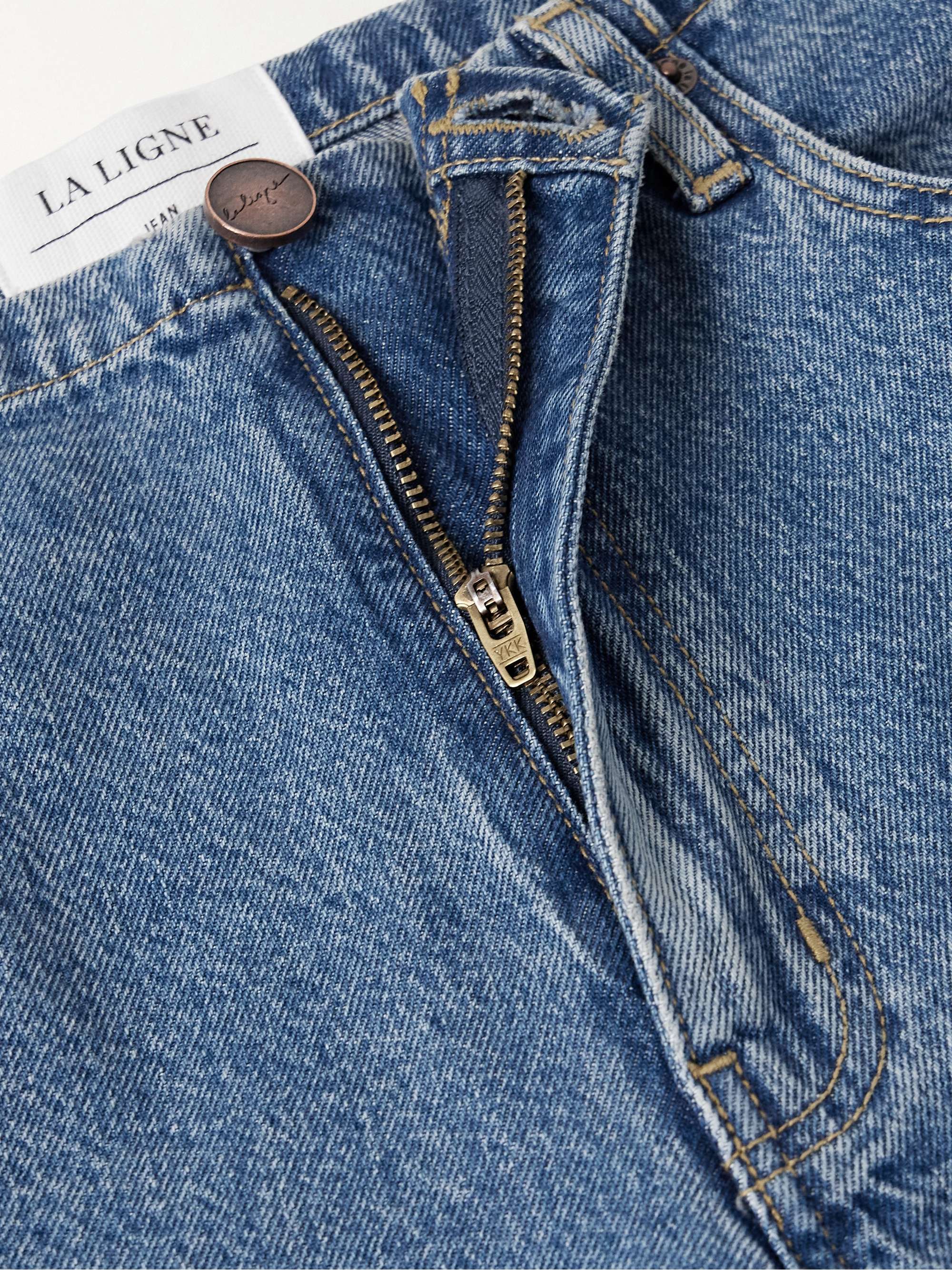 Jenny Drawstring organic mid-rise wide-leg jeans view