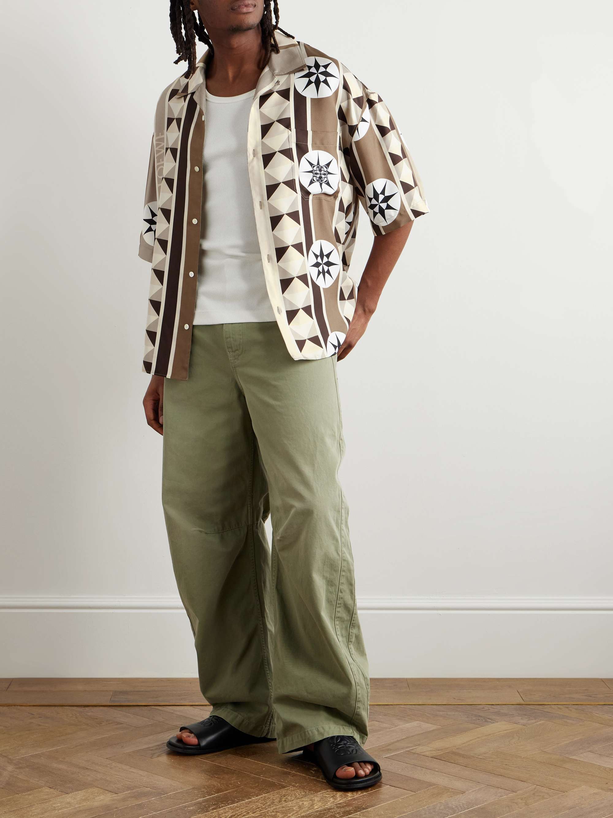 + Paula's Ibiza Oversized Camp-Collar Printed Silk-Twill Shirt view