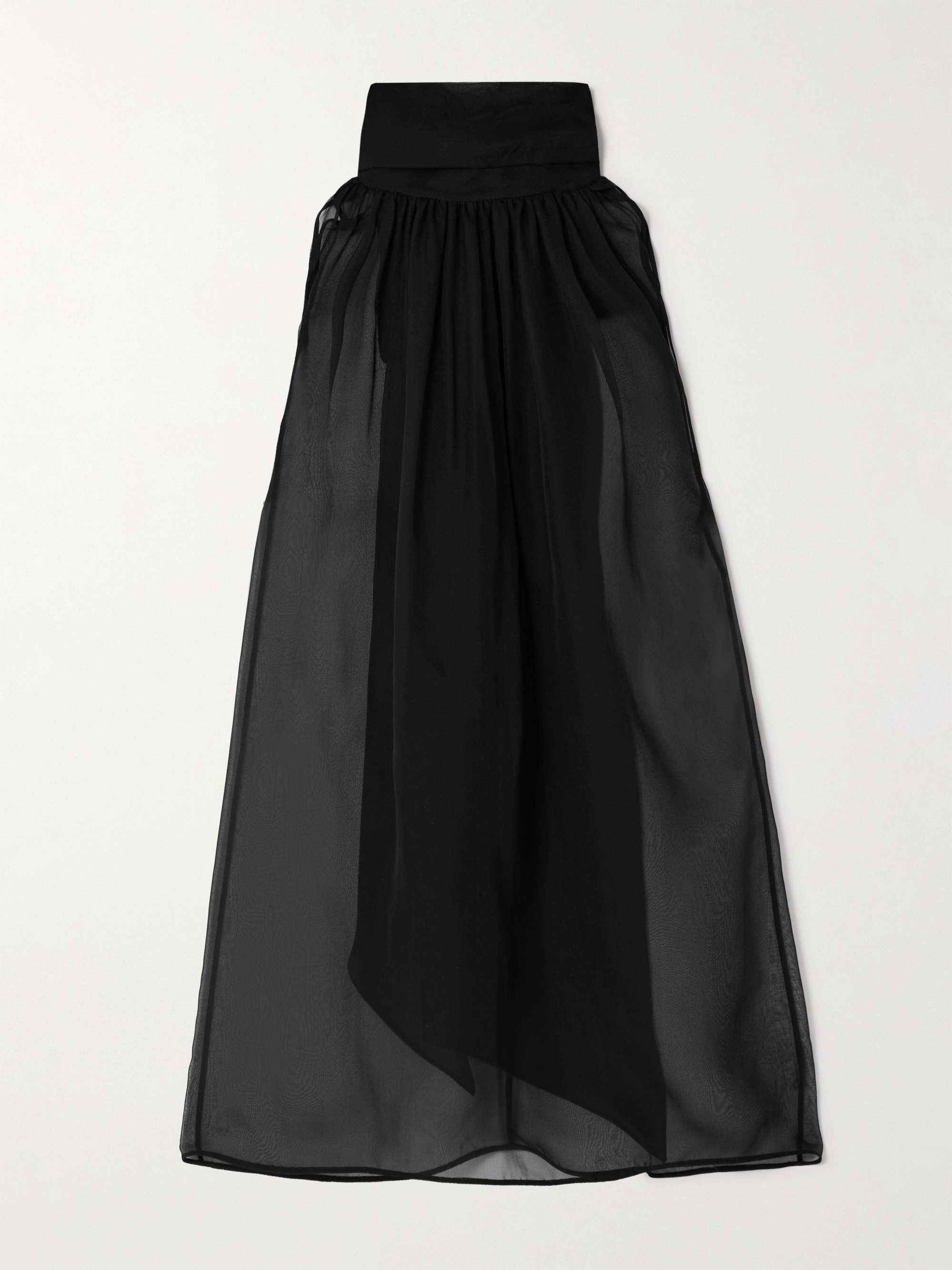 Tie-neck silk-chiffon blouse view