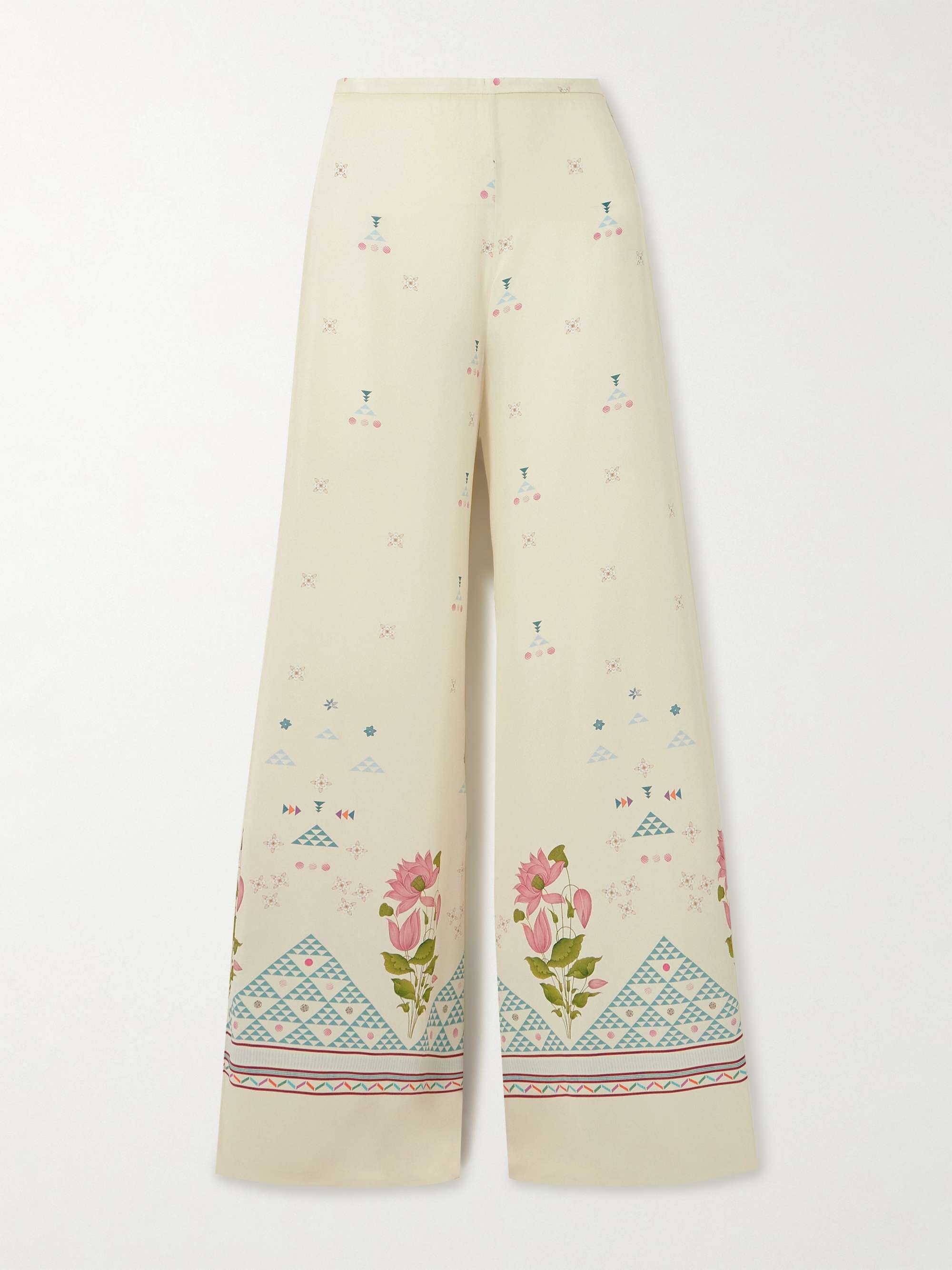Blair printed silk wide-leg pants view