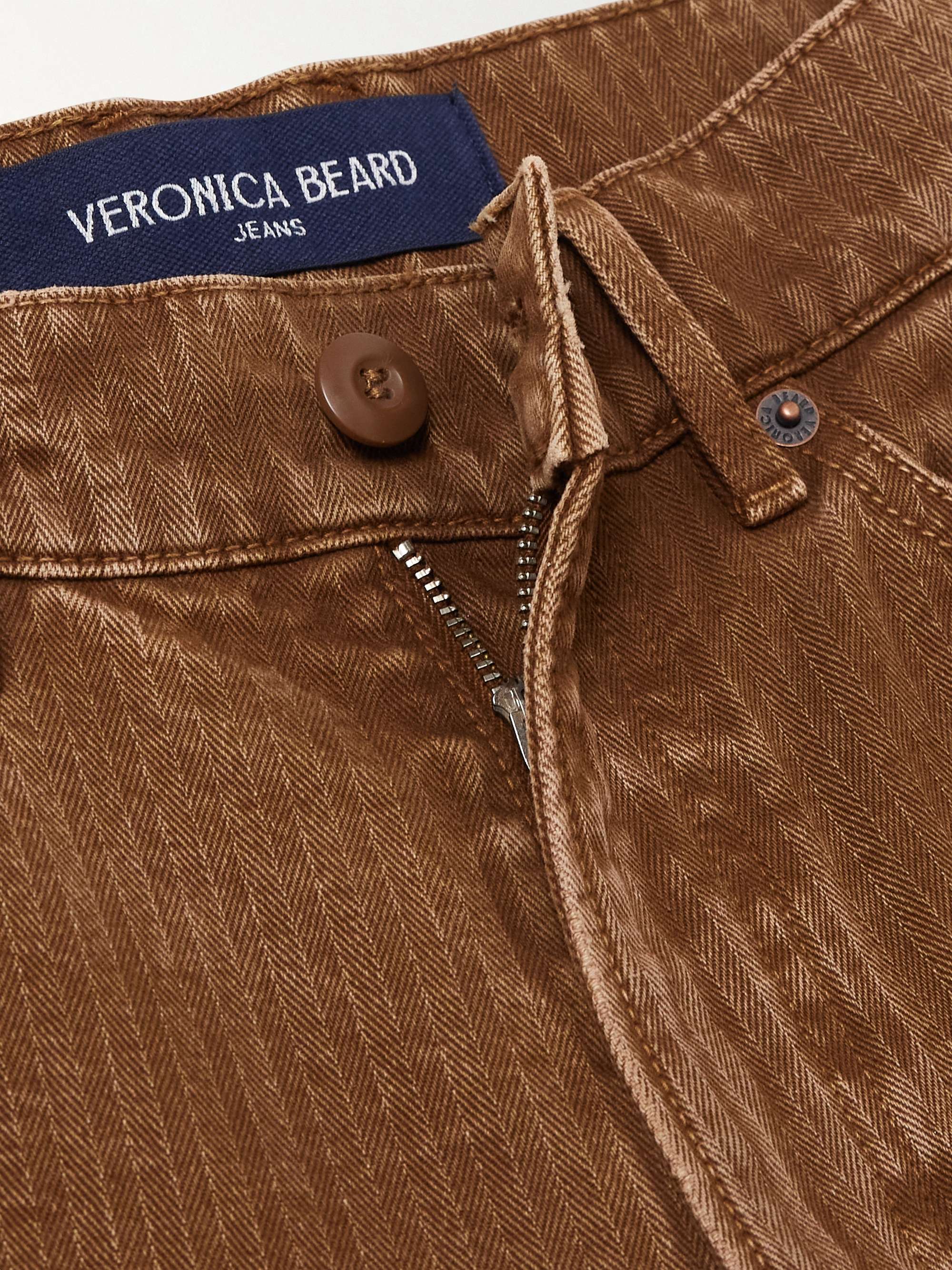 Dylan herringbone cotton-twill straight-leg pants view