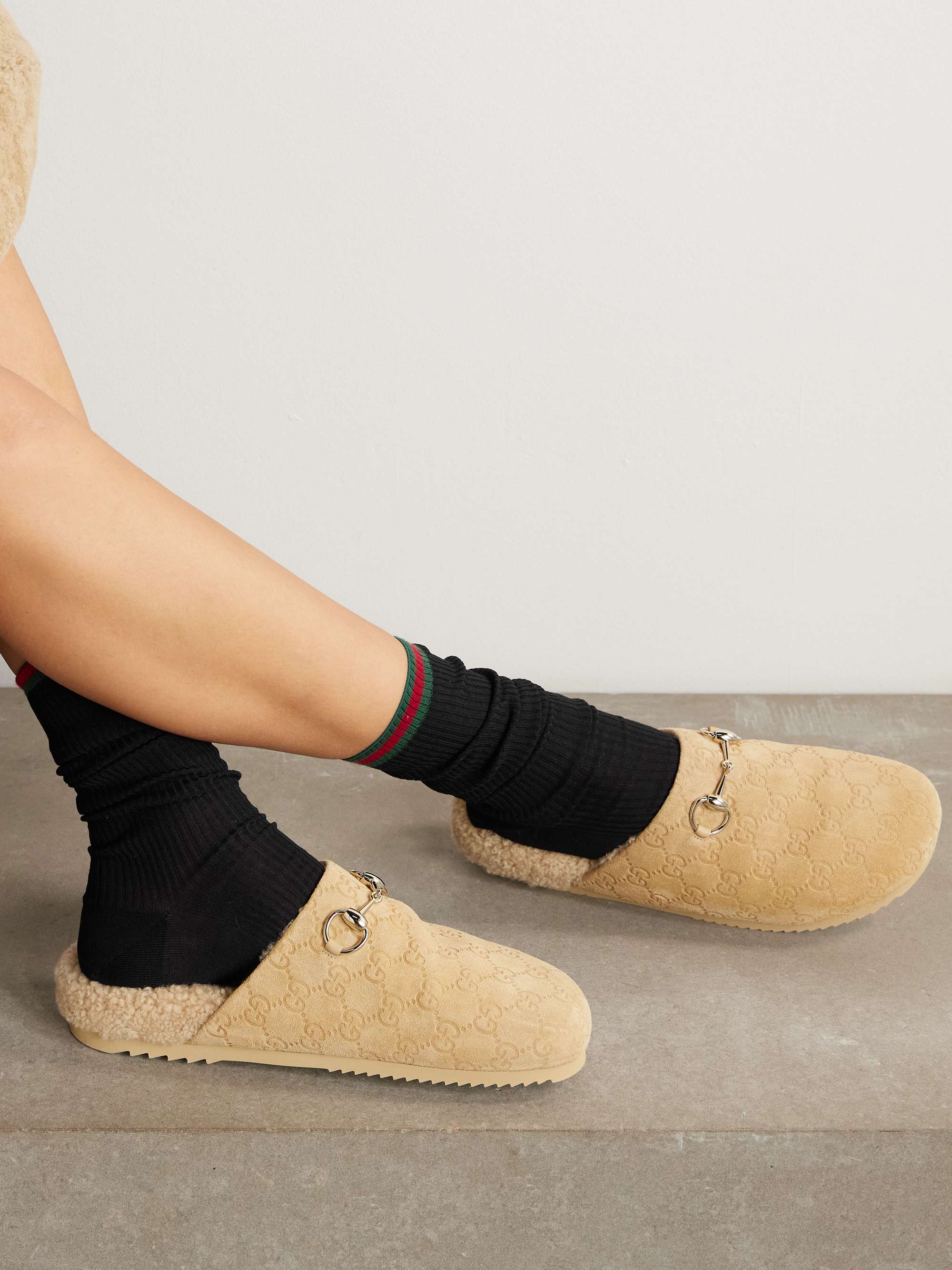 Striped ribbed cotton-jersey socks view