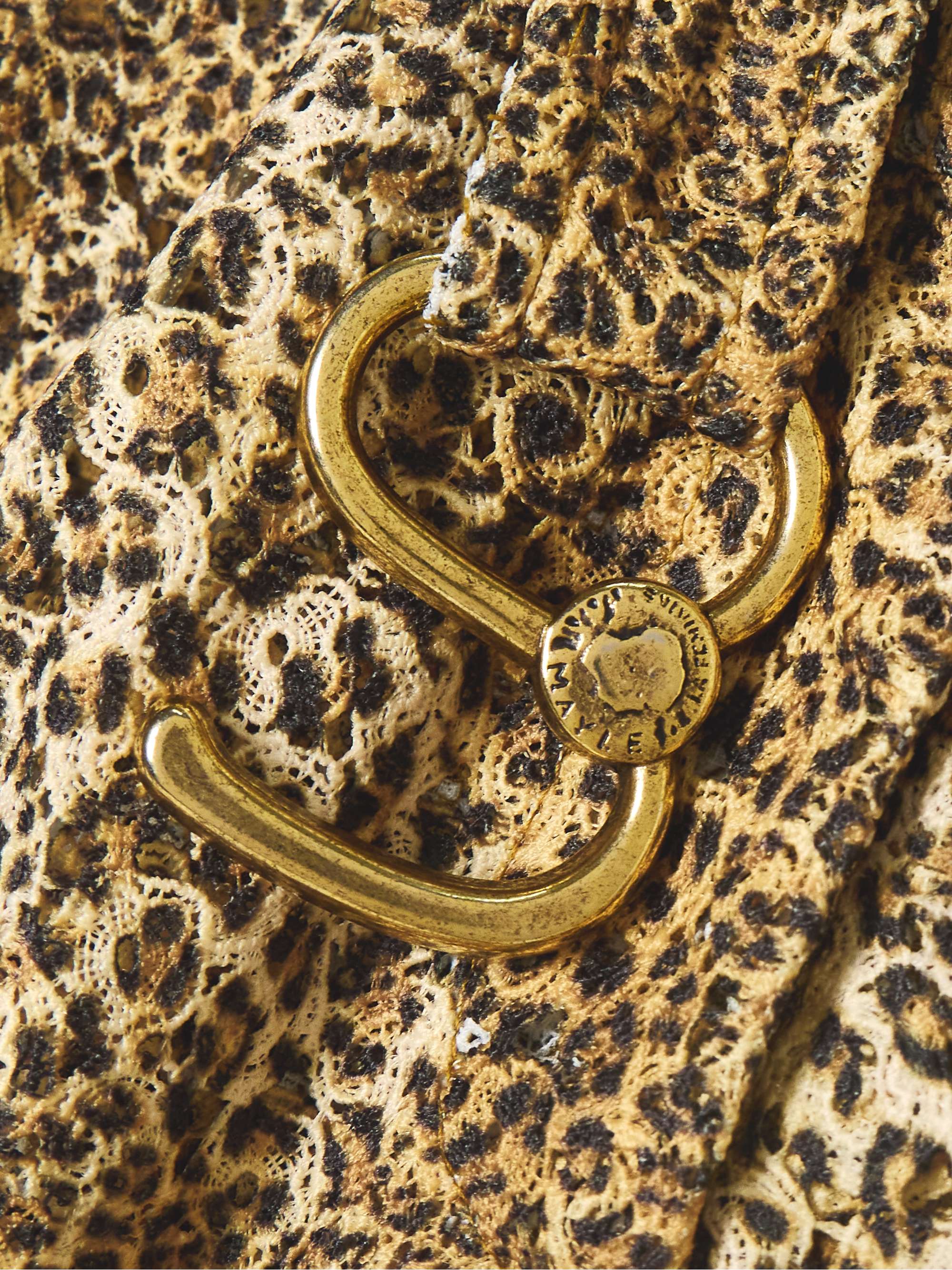 Chappy cropped belted leopard-print woven flared pants view