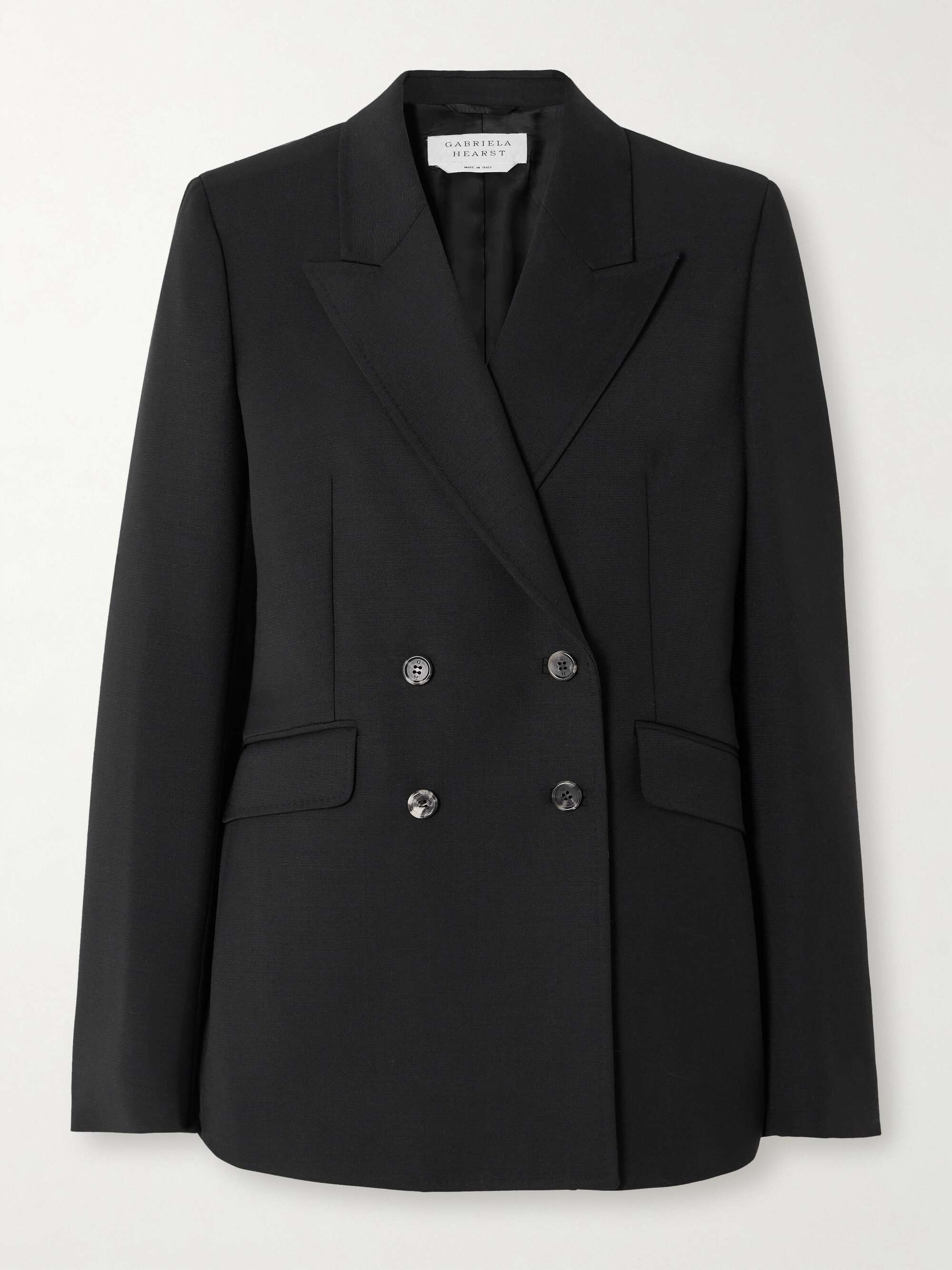 Angela double-breasted wool-crepe blazer view