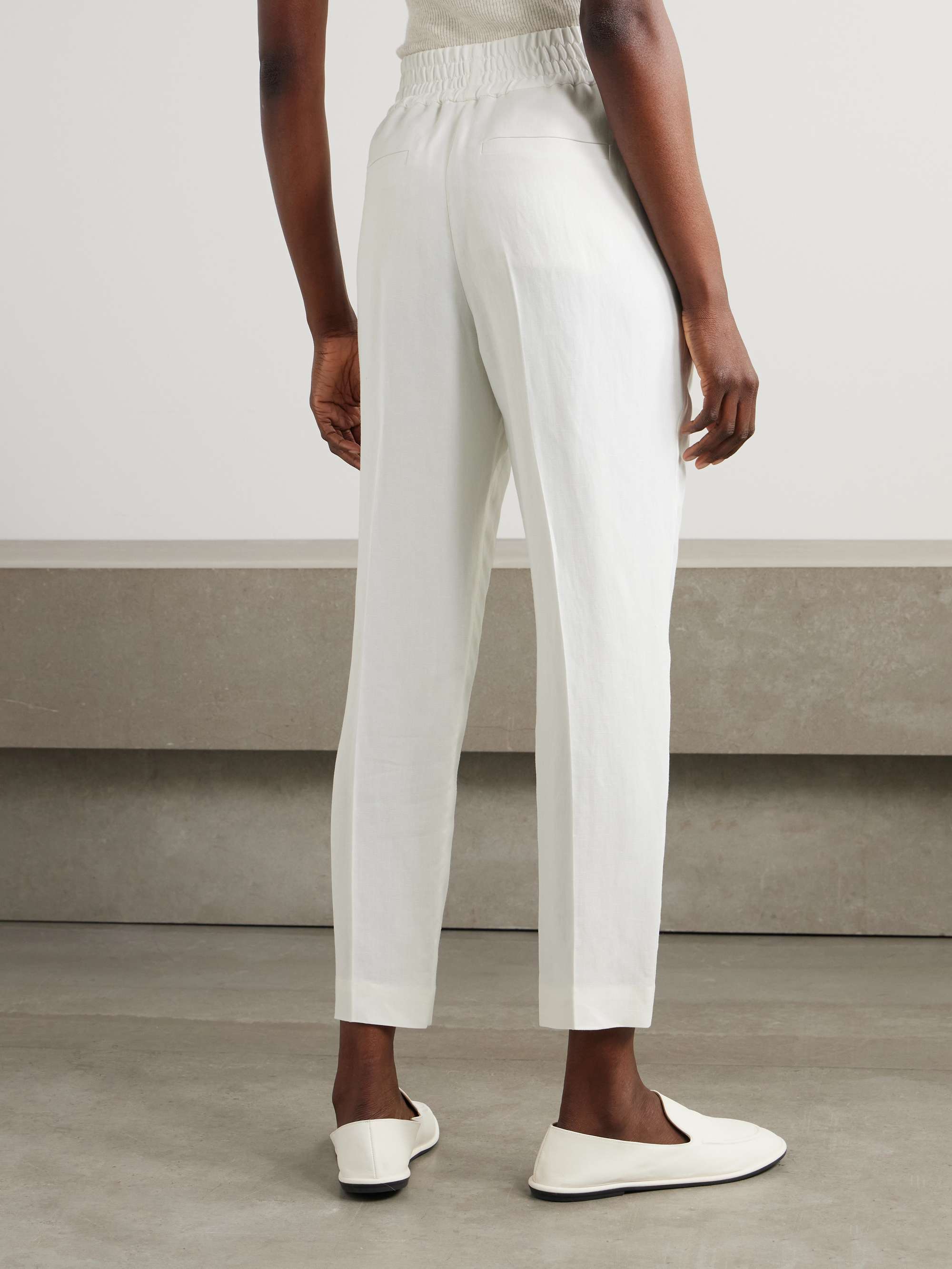 Cropped woven tapered pants view