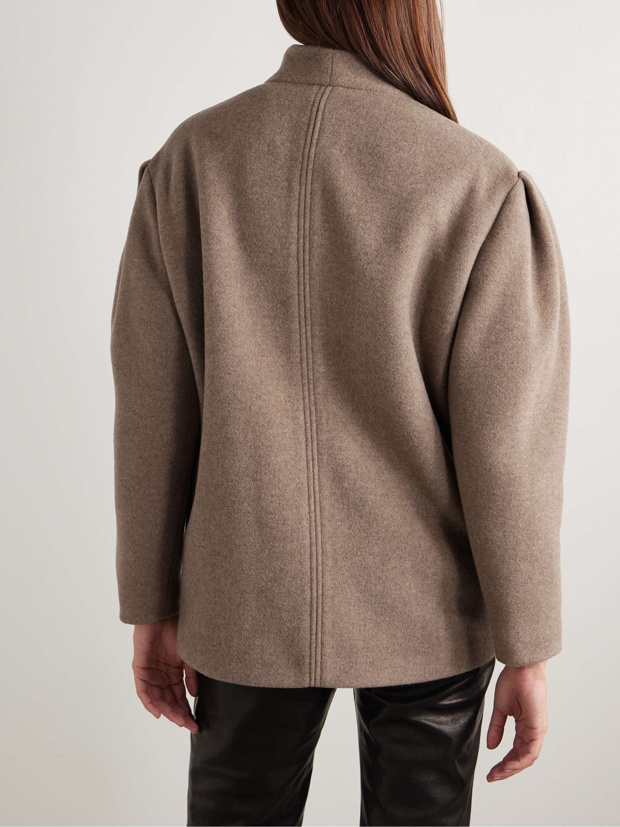 Jabadi asymmetric wool-blend felt coat view