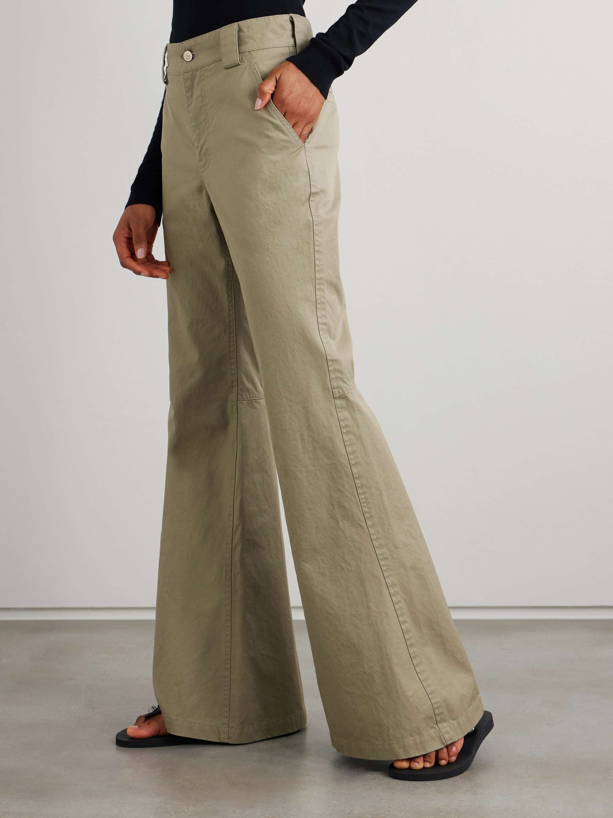 Slim-fit flared organic cotton pants view