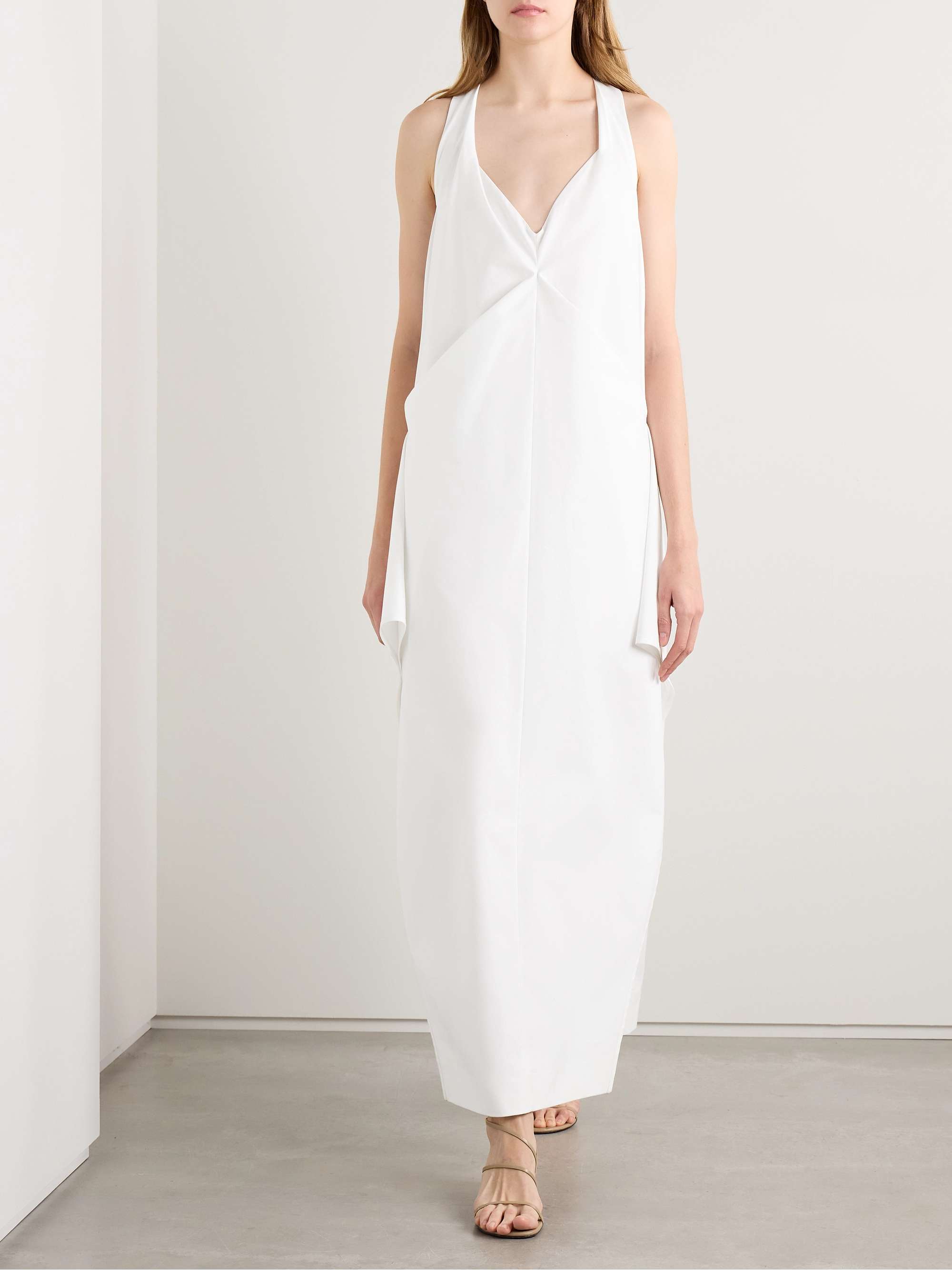 Kenith draped cotton-poplin gown view