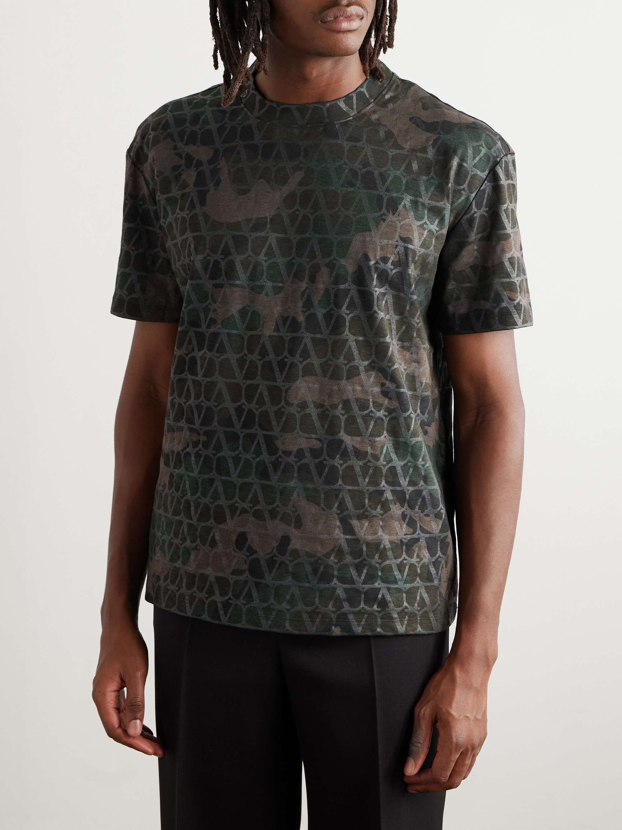 Camouflage-Print Cotton-Jersey T-Shirt view