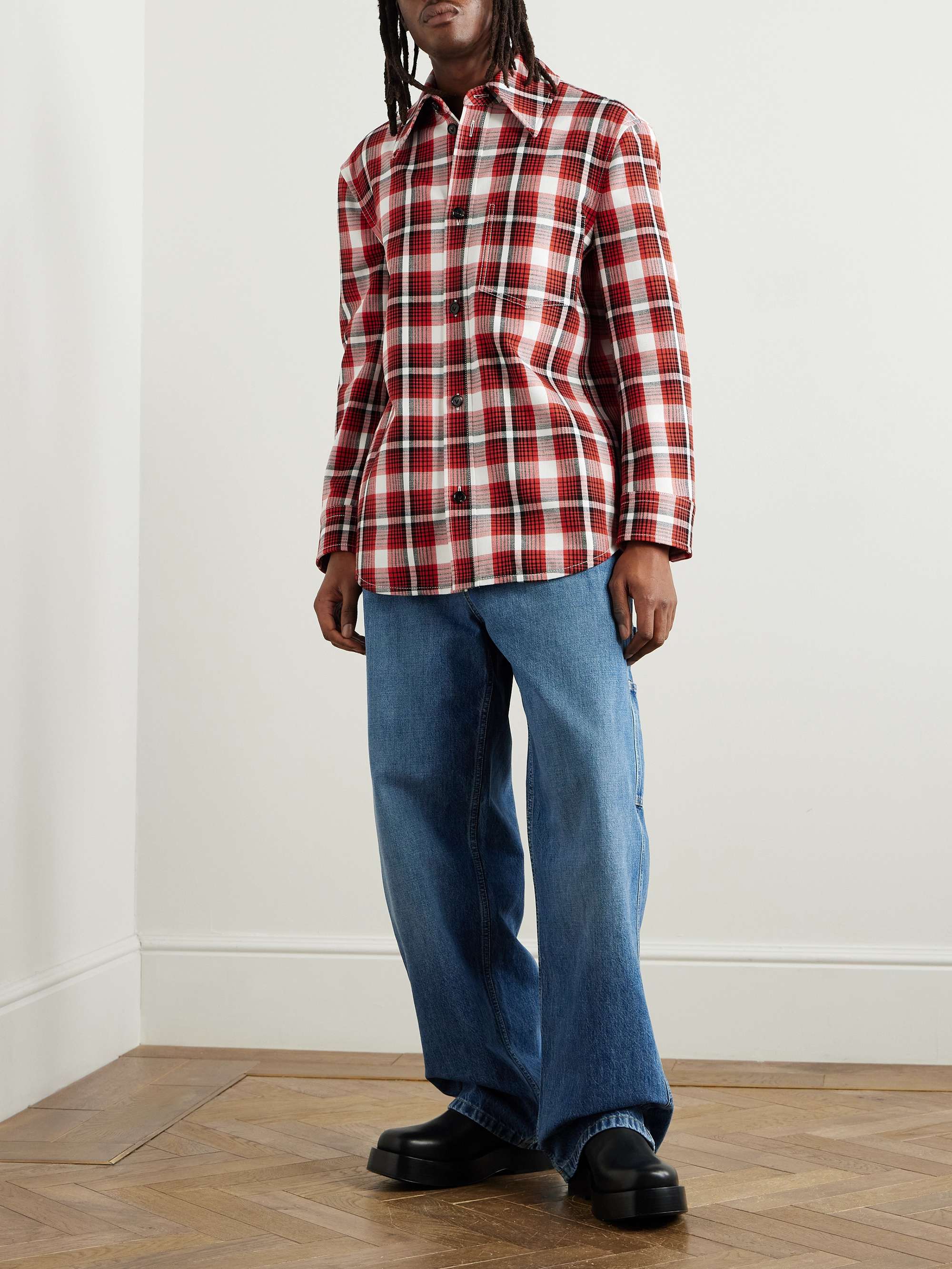 Checked Woven Overshirt view