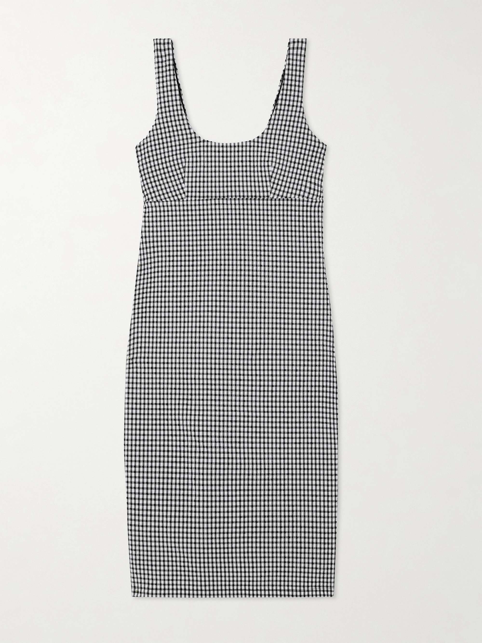 Gingham seersucker mini dress view