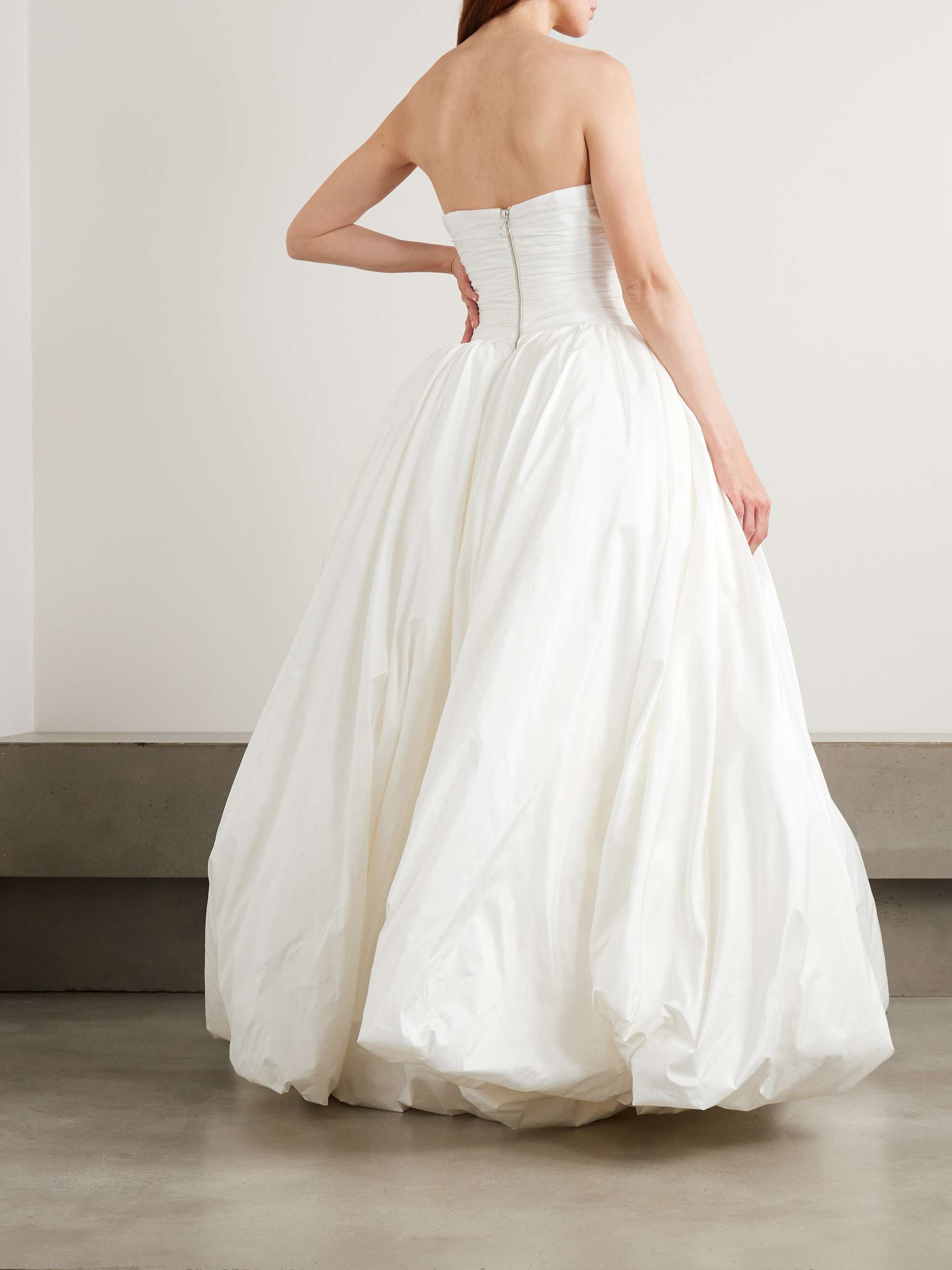 Britt strapless ruched silk-taffeta gown view