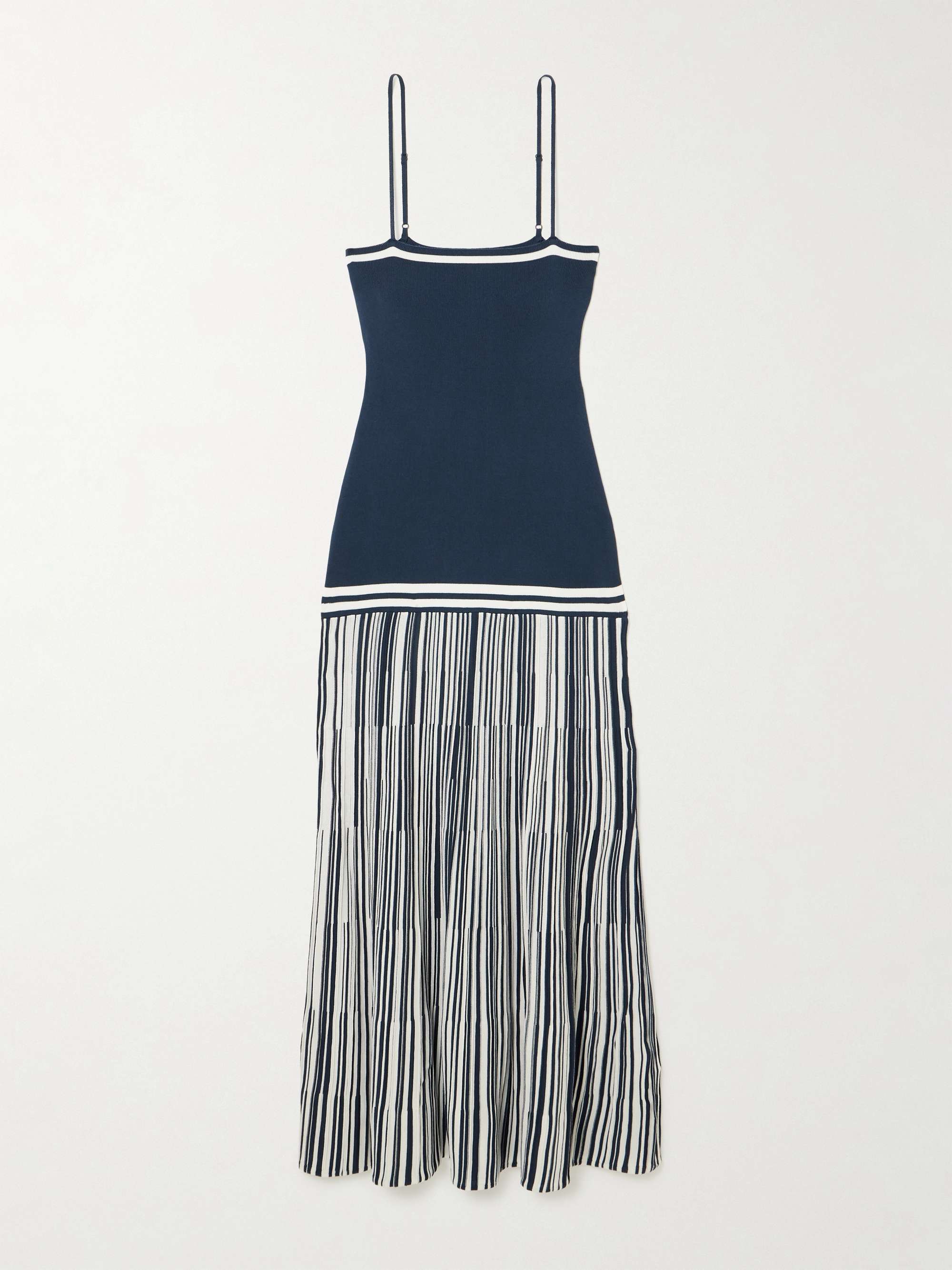 Esenia pleated striped knitted maxi dress view