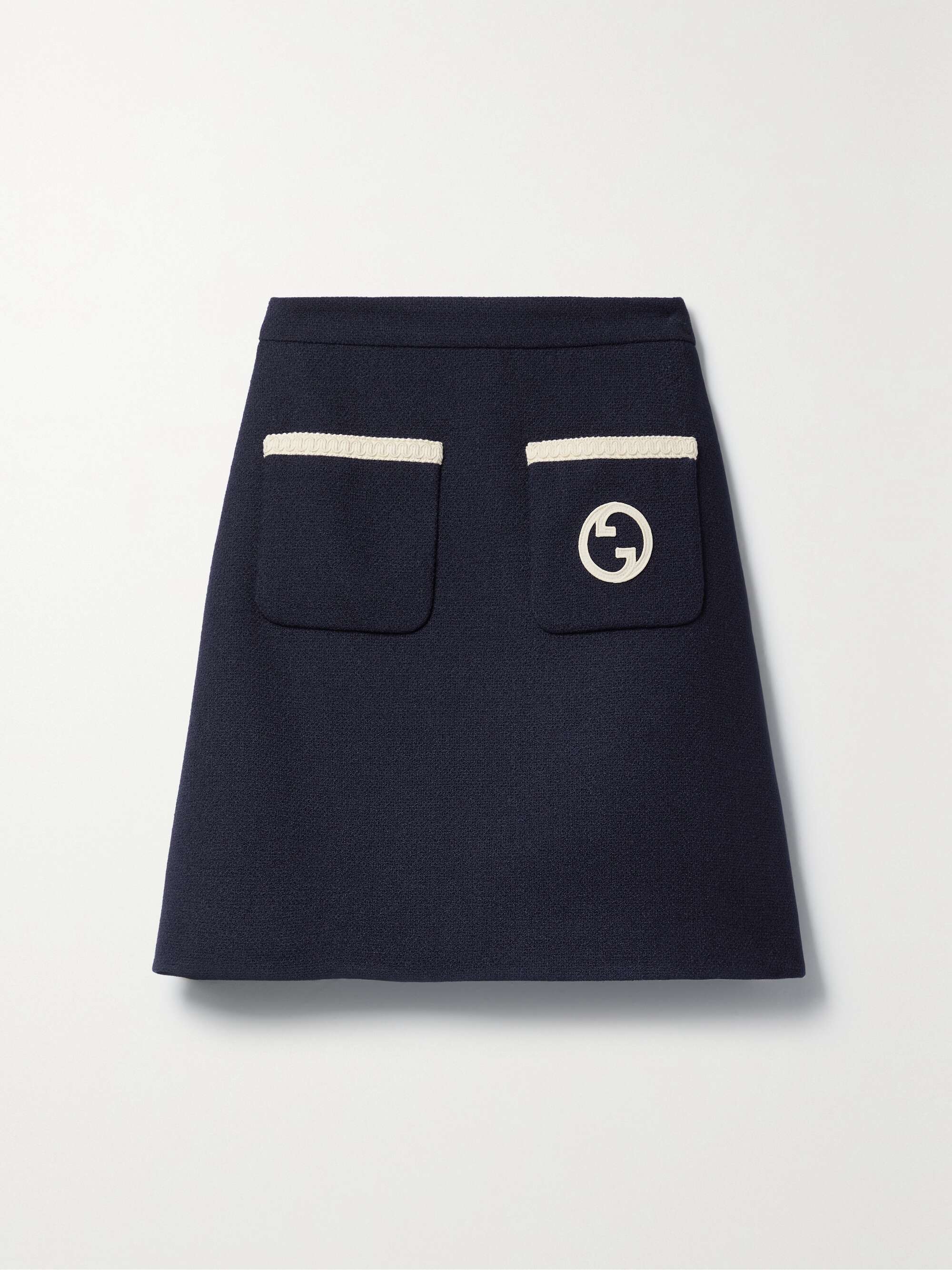 Appliquéd wool-blend mini skirt view